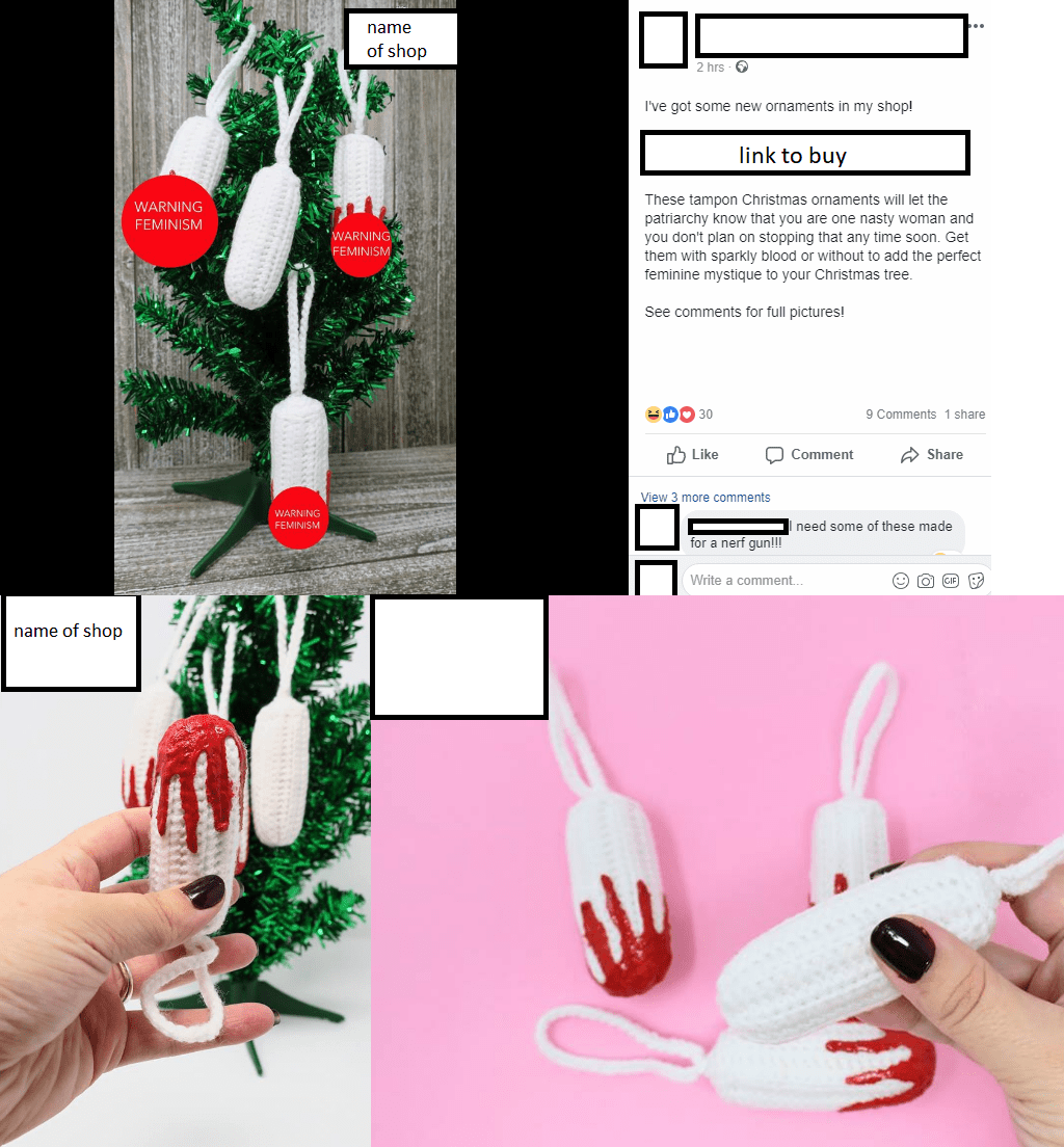 Tampon Christmas Ornaments Tampon Christmas tree ornaments justlegbeardthings