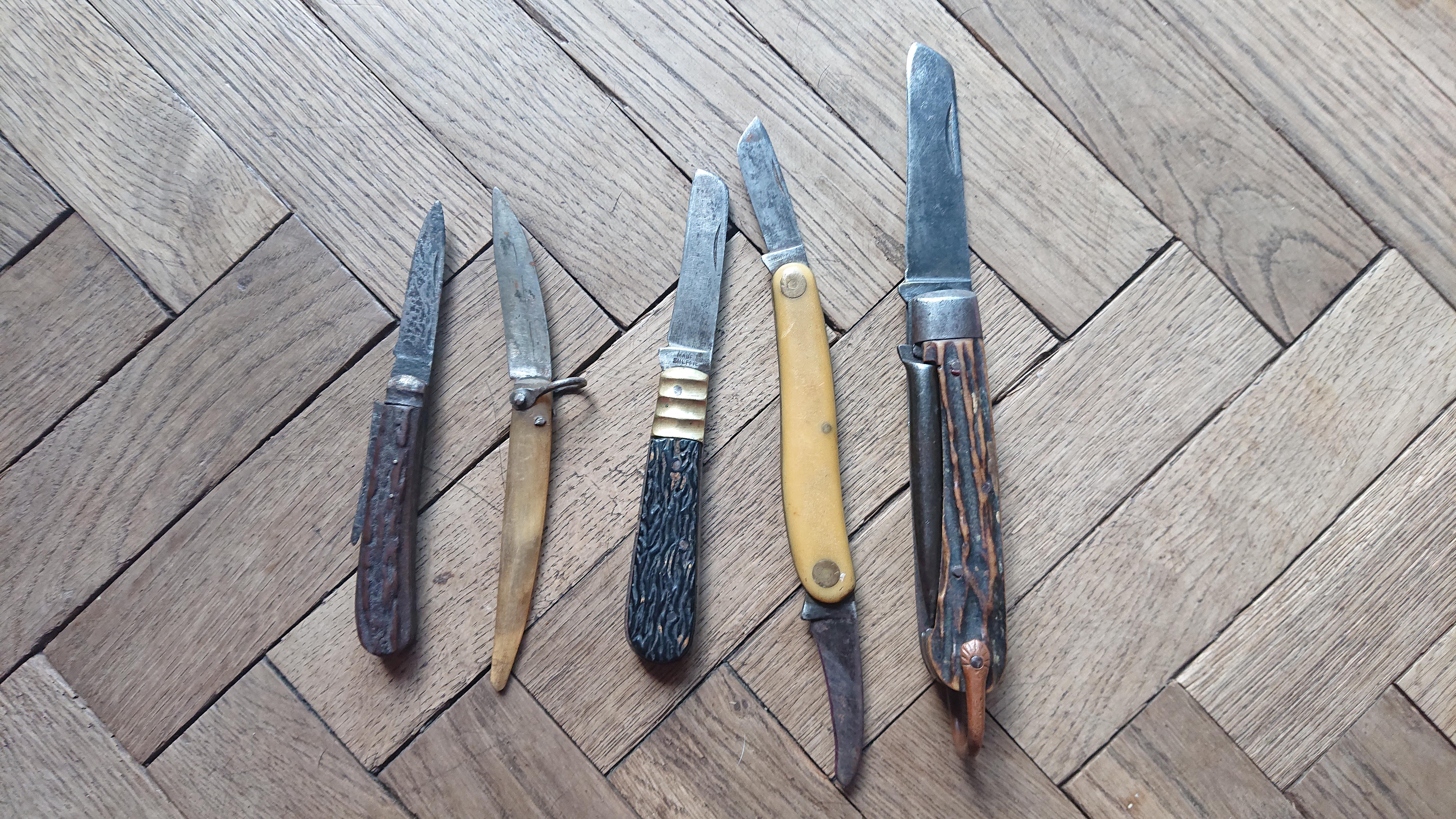 Some old knives I got out for sharpening. r/knives
