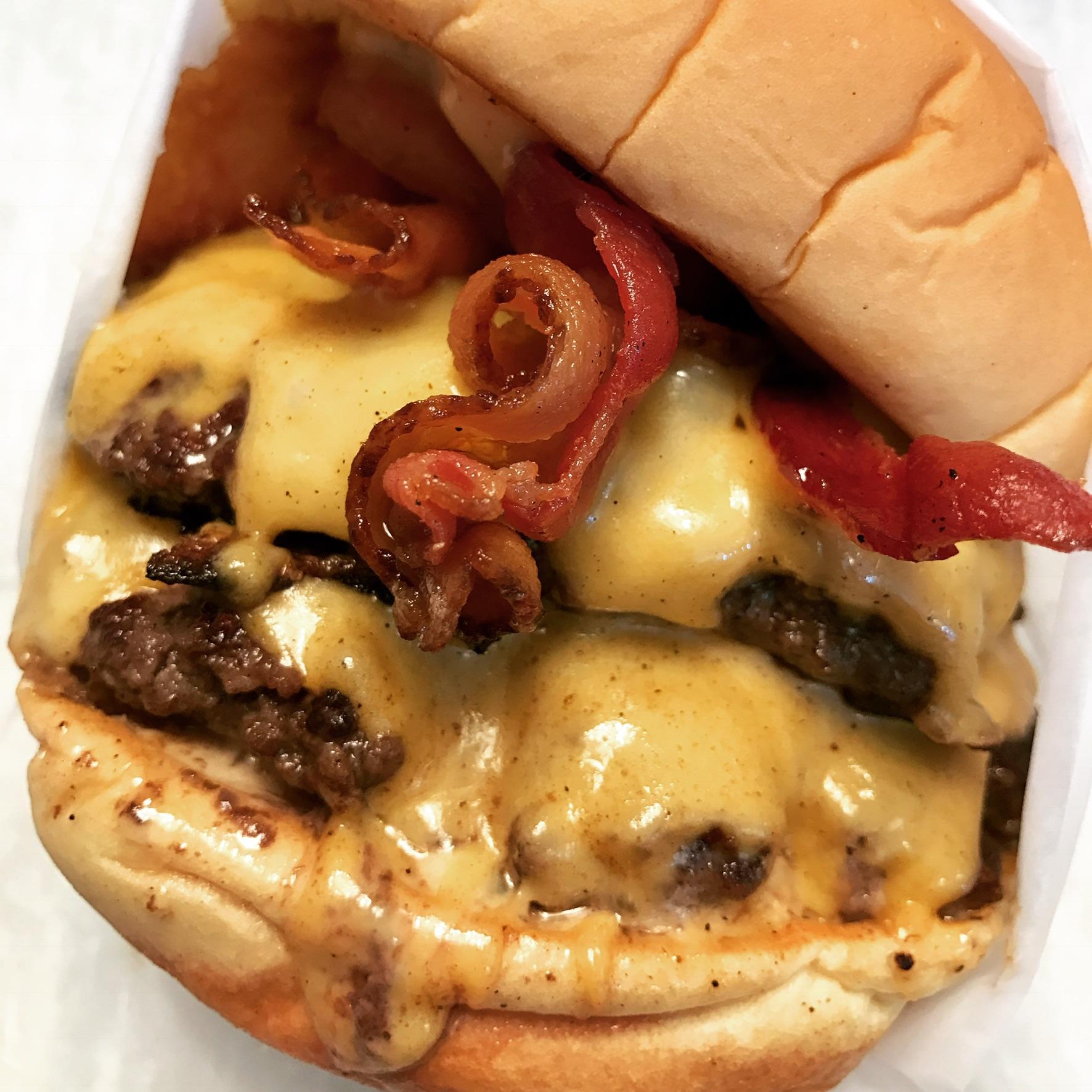 Double Stack with Bacon, Cheese & Inferno Sauce Inferno The