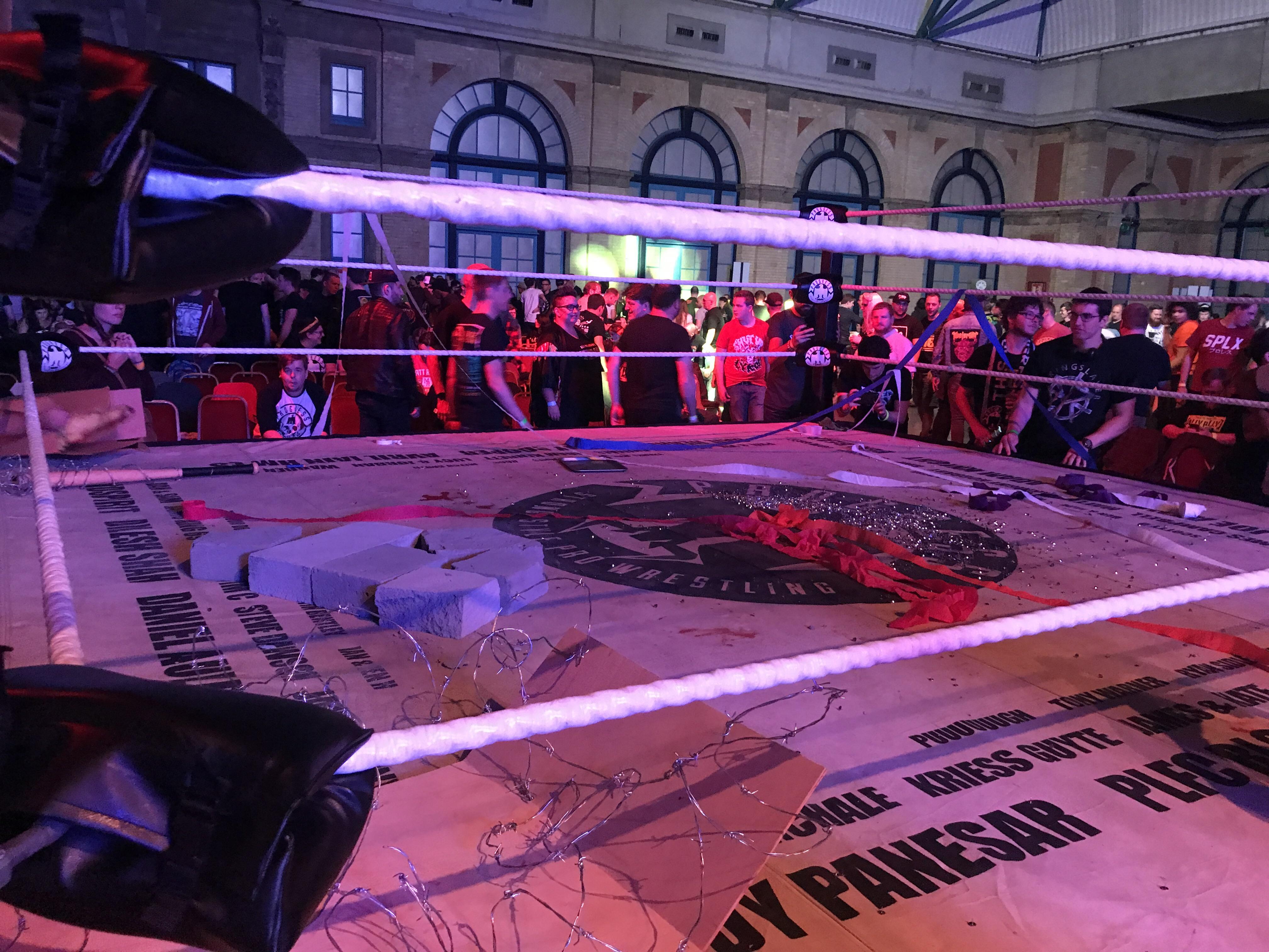 A look at the ring after the brutal Havoc/Haskins Deathmatch at