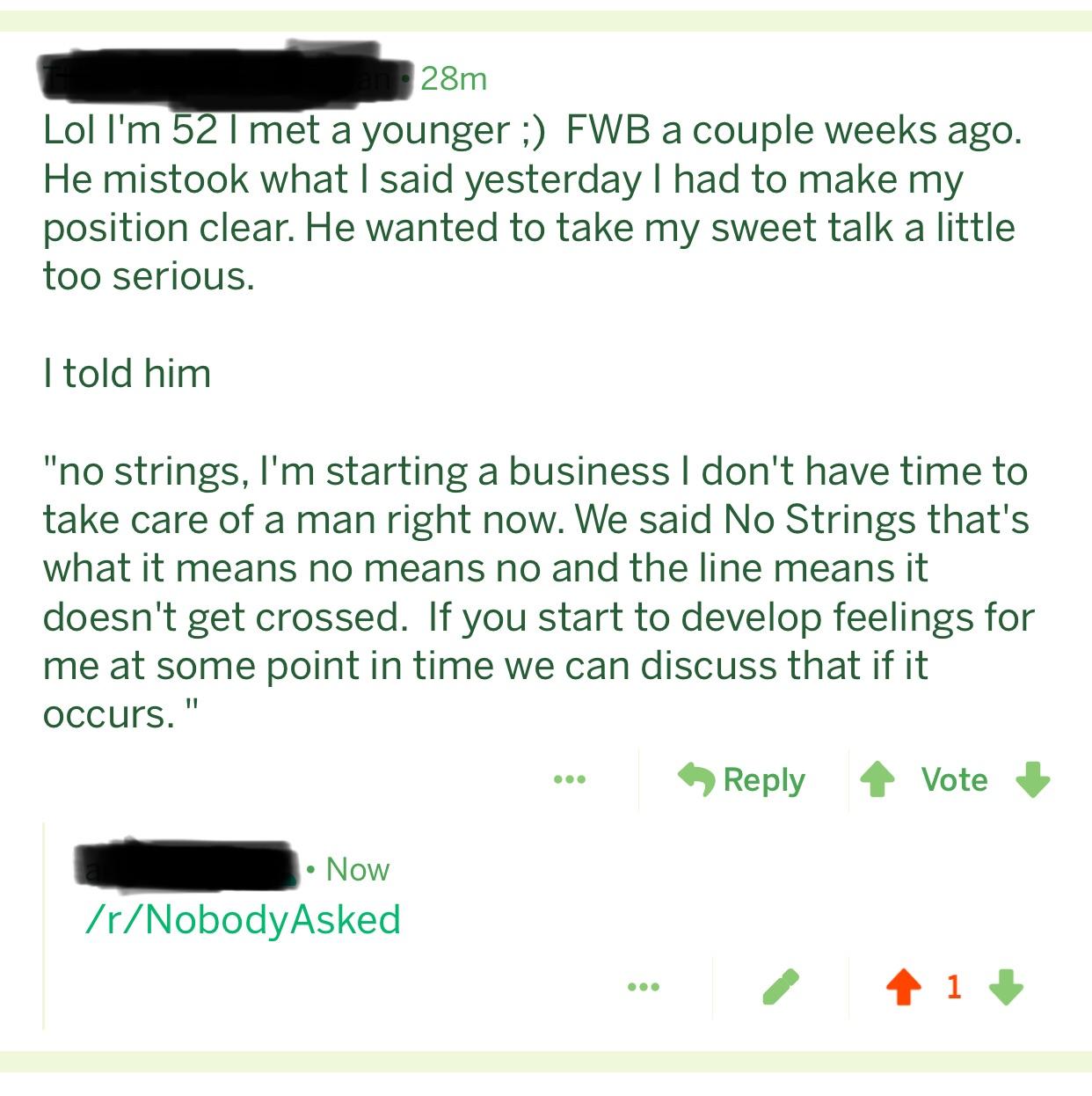 On a post asking for advice on what to do for a second date r/NobodyAsked
