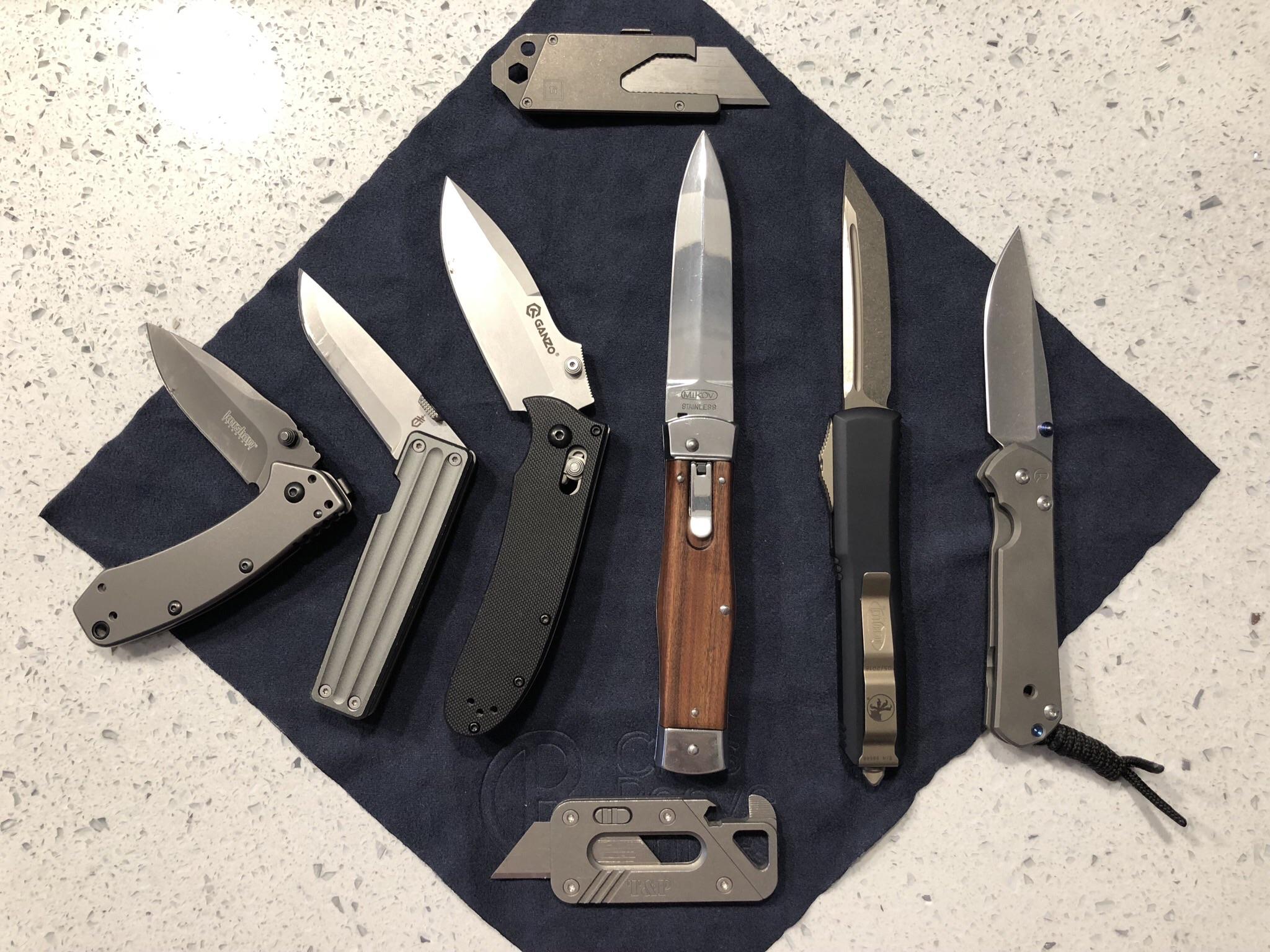 SOTC. First ever knife on the left to most recent on the right. r/knives