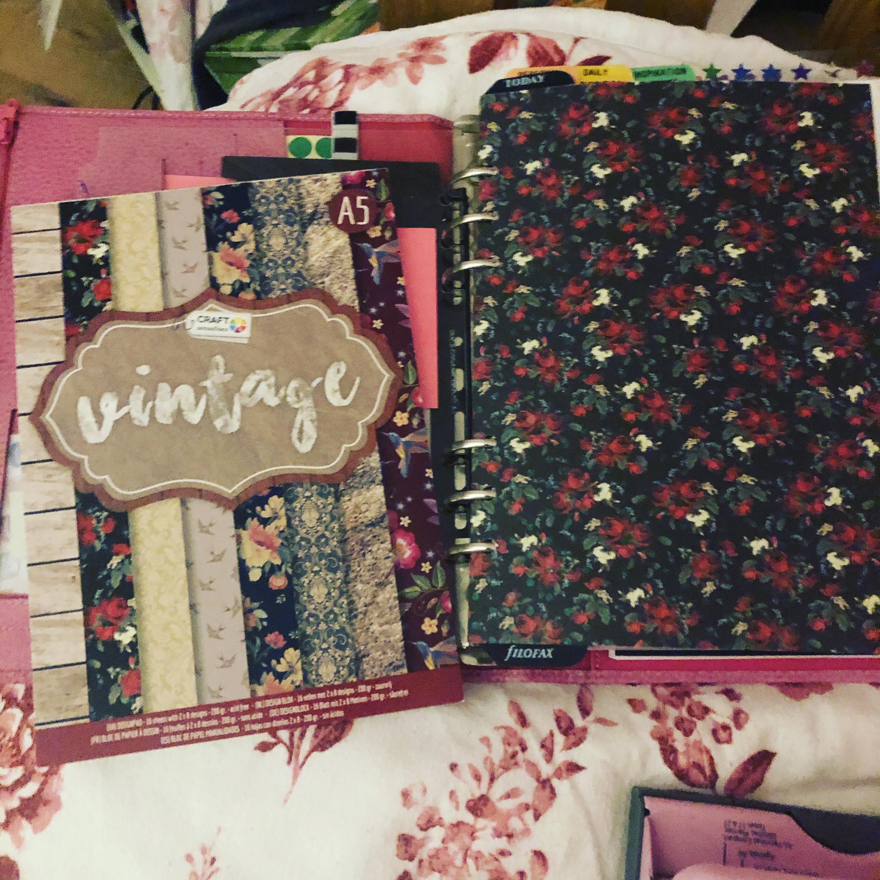 Made some beautiful cardstock into a dashboard for my Filofax, which I