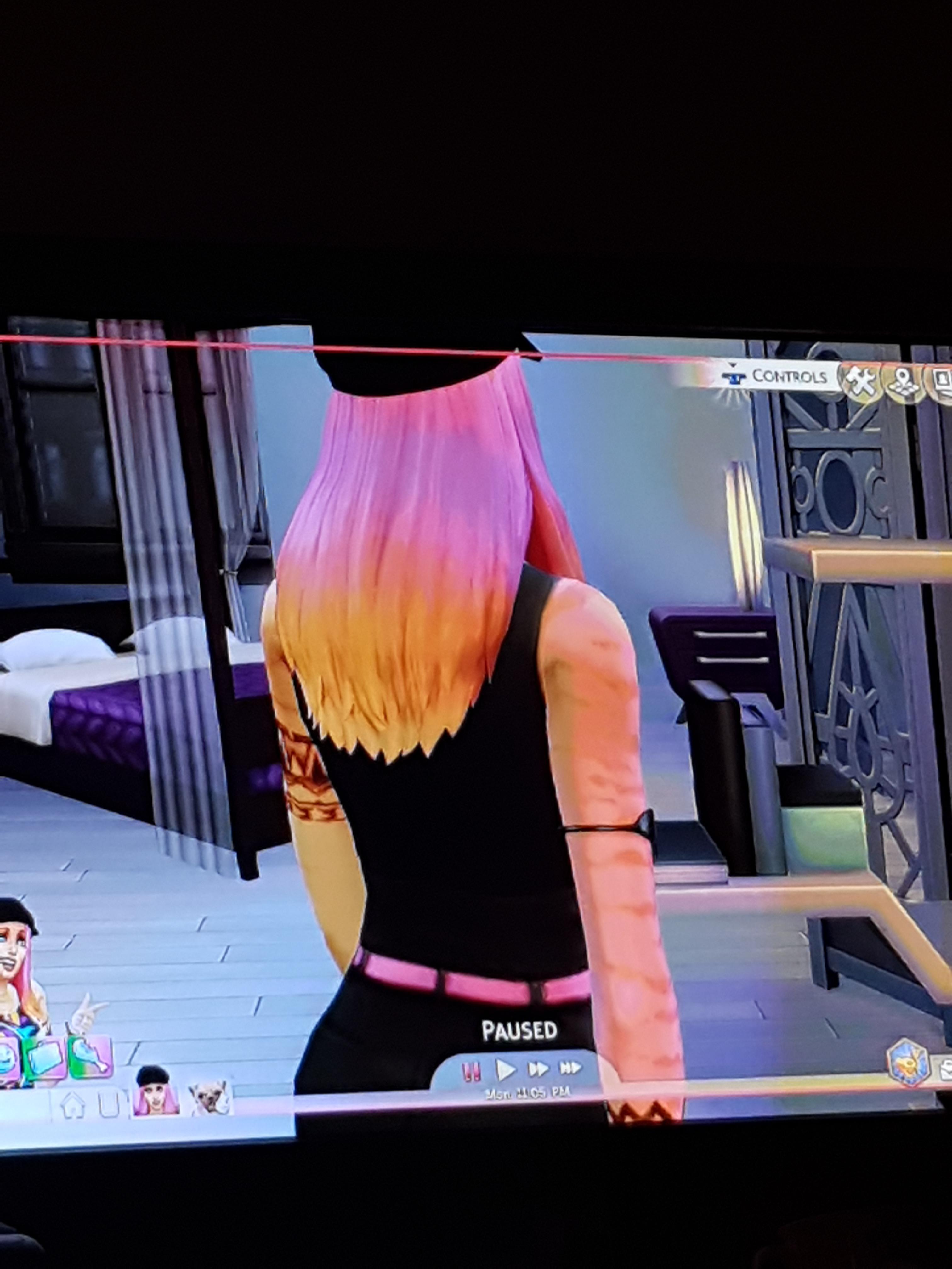 Why has my Sim got red marks all over her? Sorry for bad picture