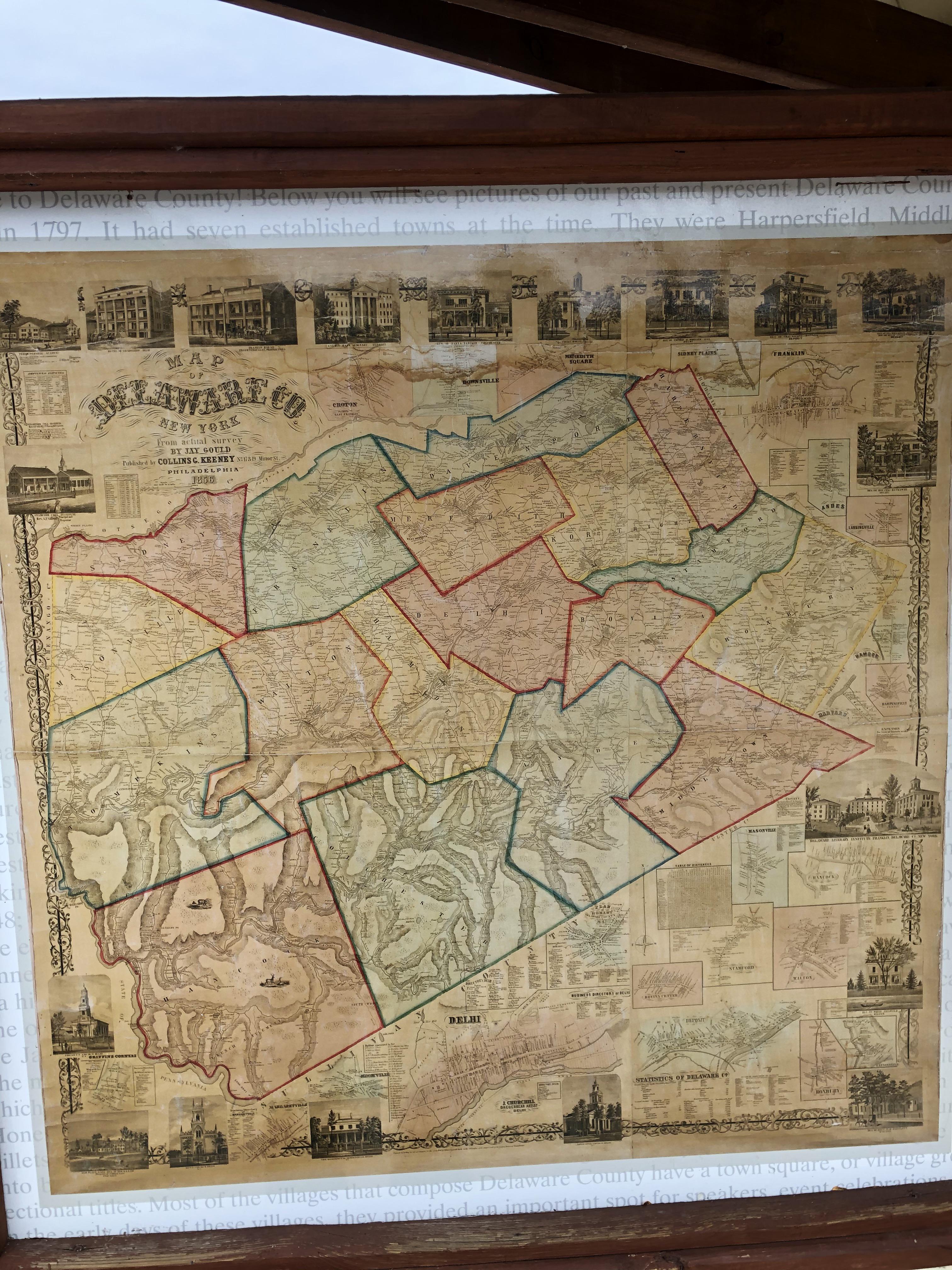 1856 Map of Delaware County, NY by Jay Gould r/MapPorn