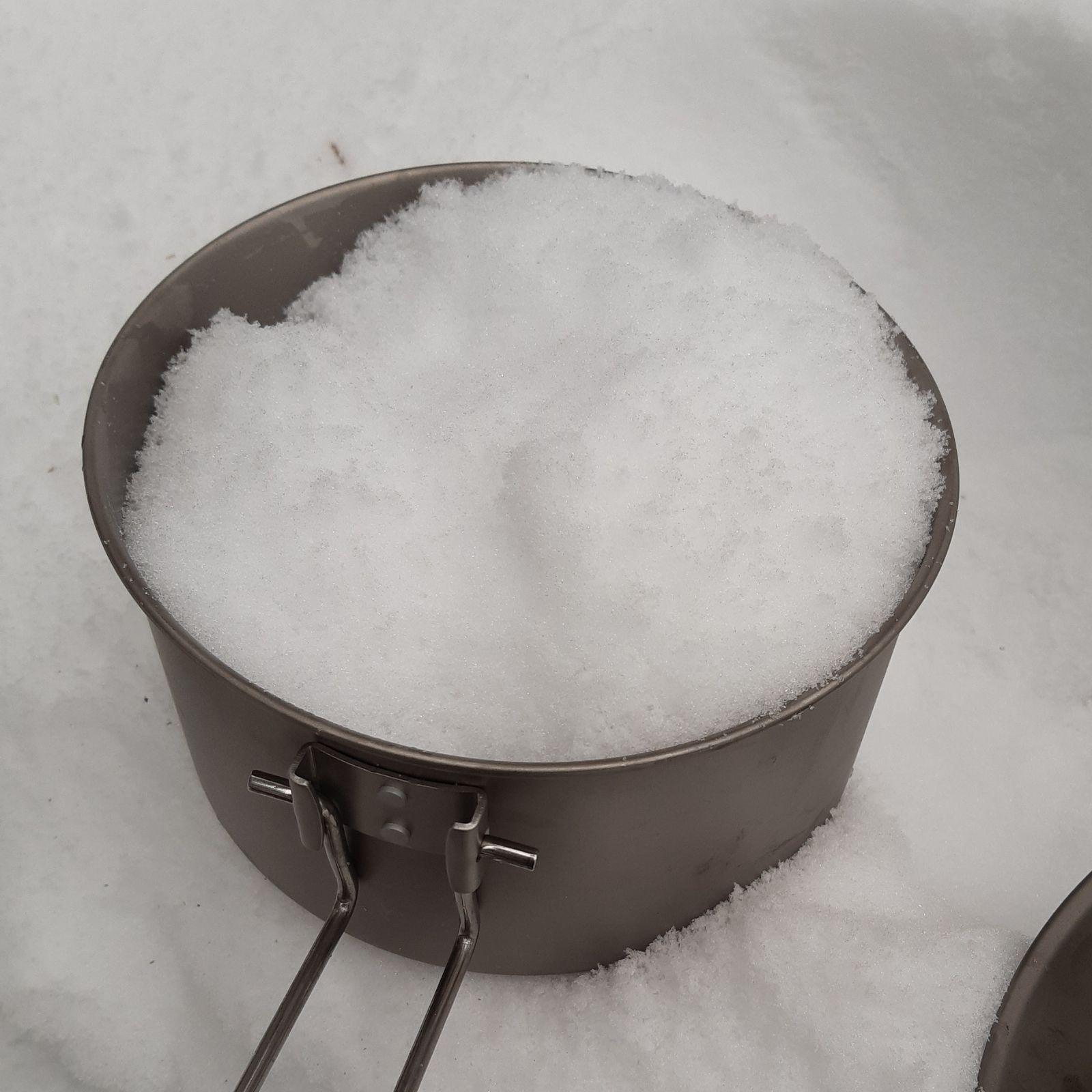 Boiling snow into drinking water r/backpacking