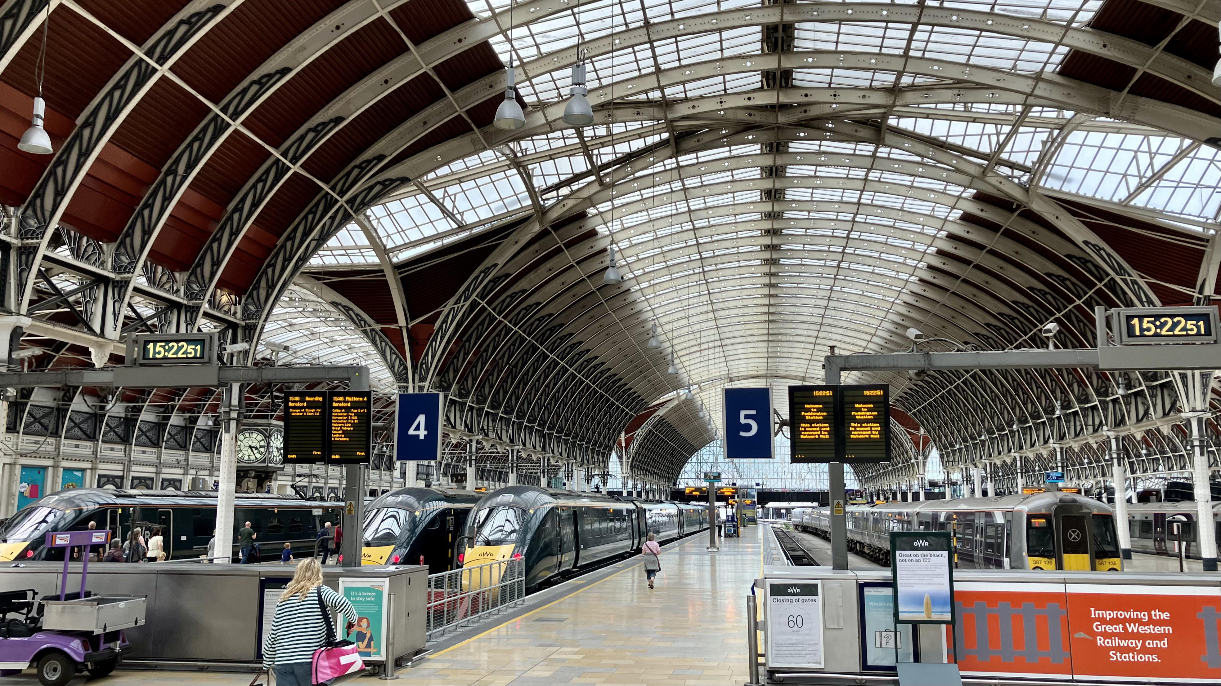 London Paddington railway station, UK. The station has very beautiful