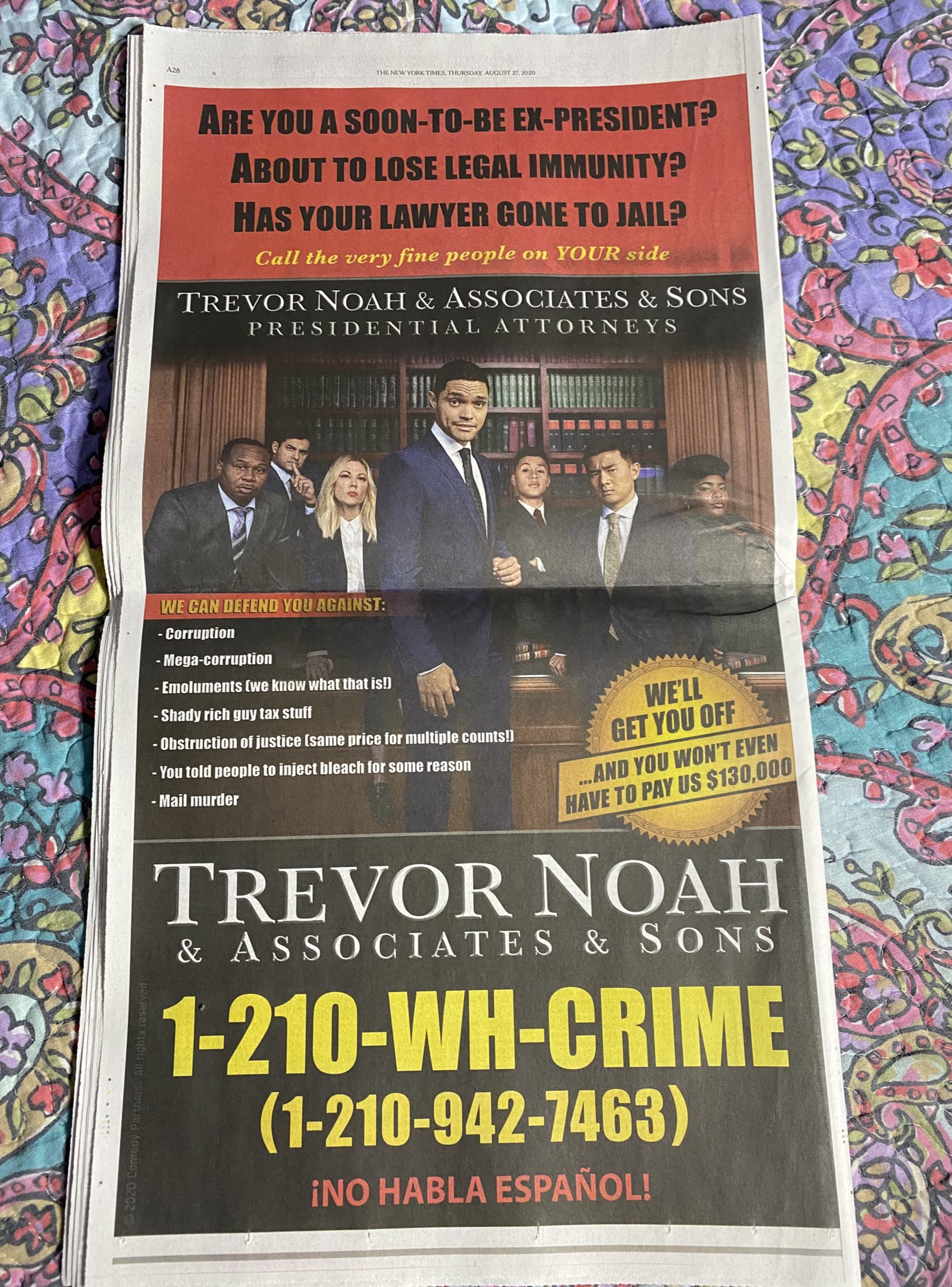 An actual print ad in today's NYT. PoliticalMemes