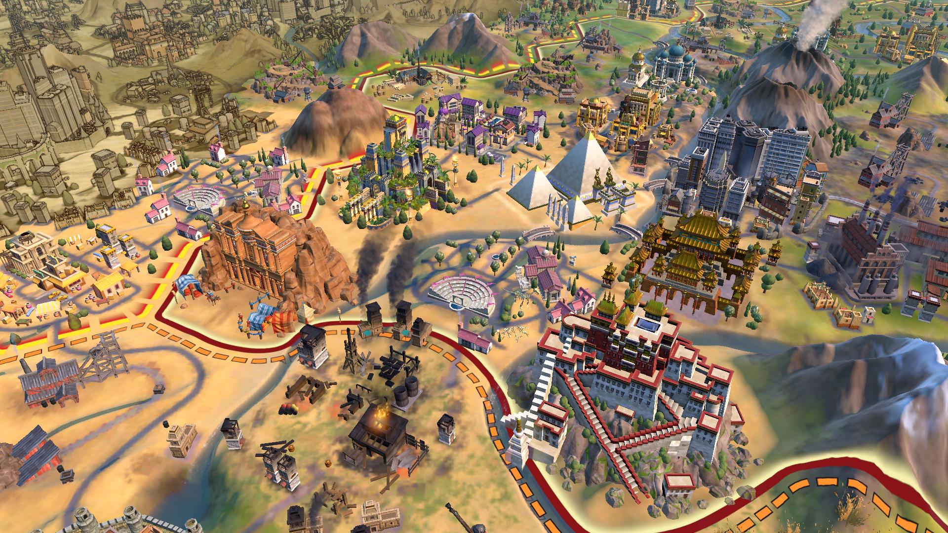 Theater Square surrounded by 5 wonders and 1 pillaged