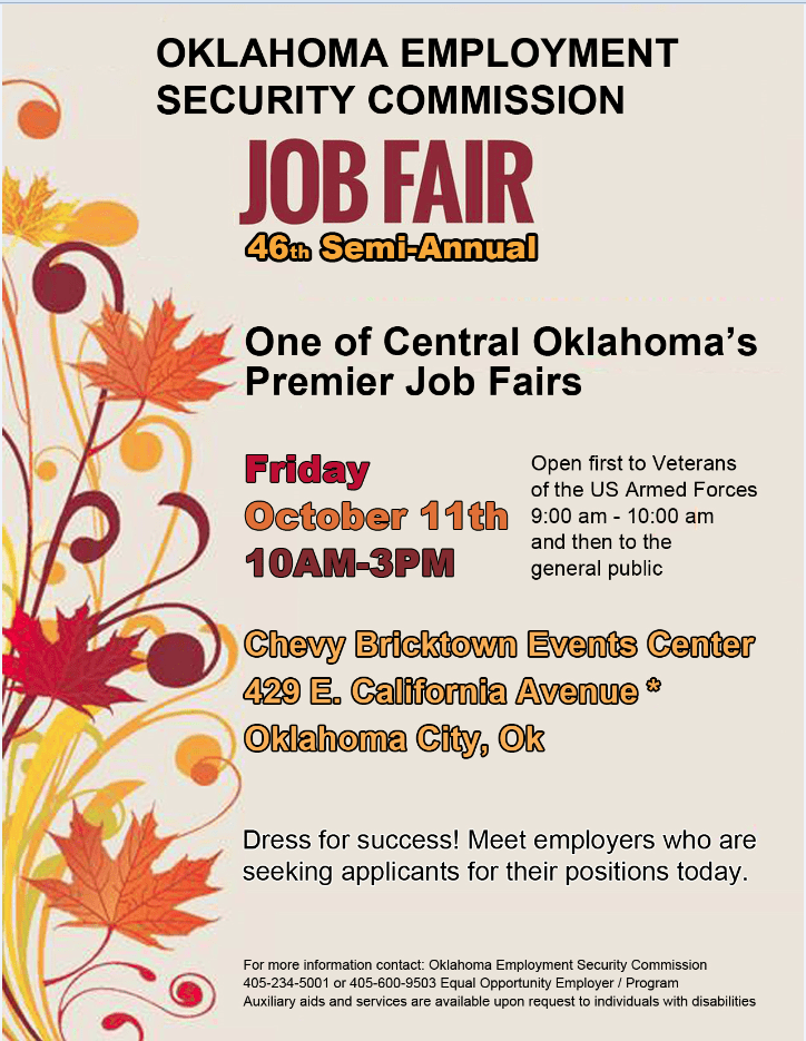 Job Fair in OKC Friday Oct 11 10AM3PM r/okc