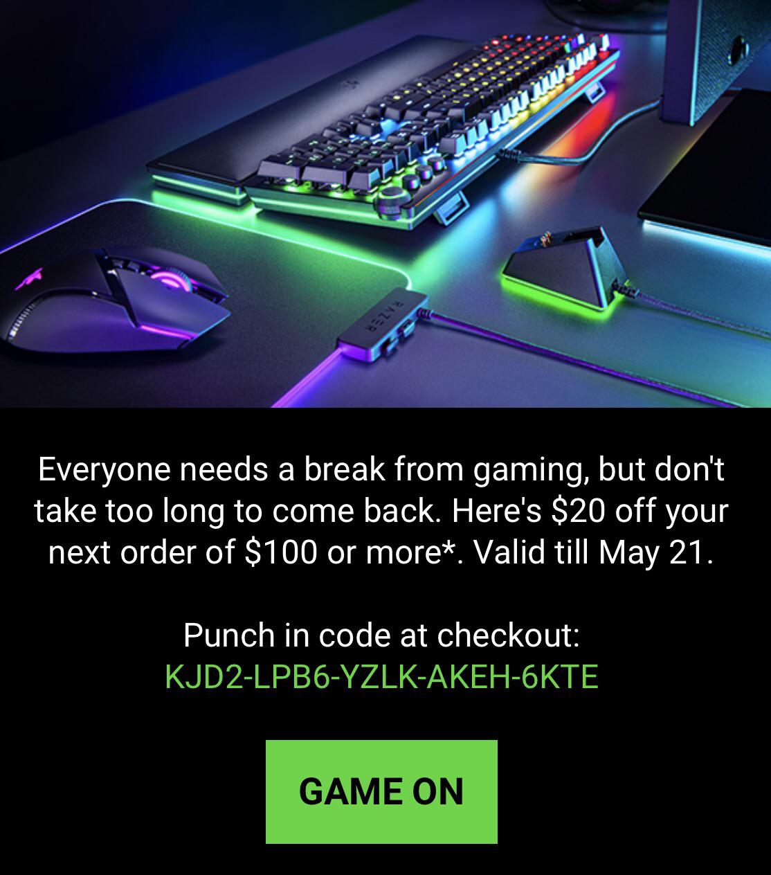 Discount code up for grabs! Enjoy! r/razer