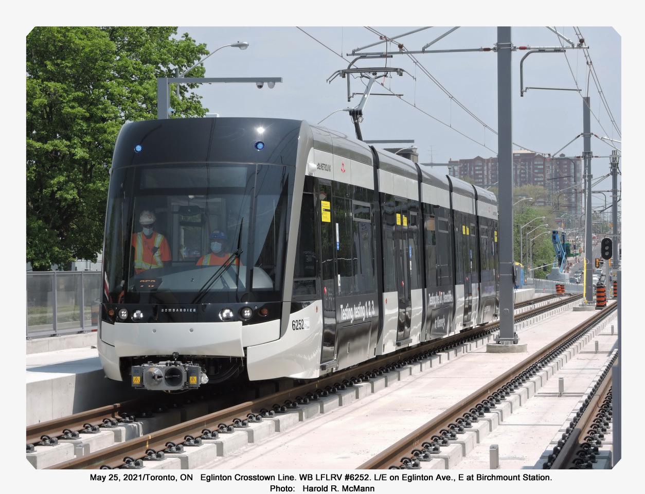 Eglinton Crosstown LRV Running Under its Own Power! (Birchmount Station