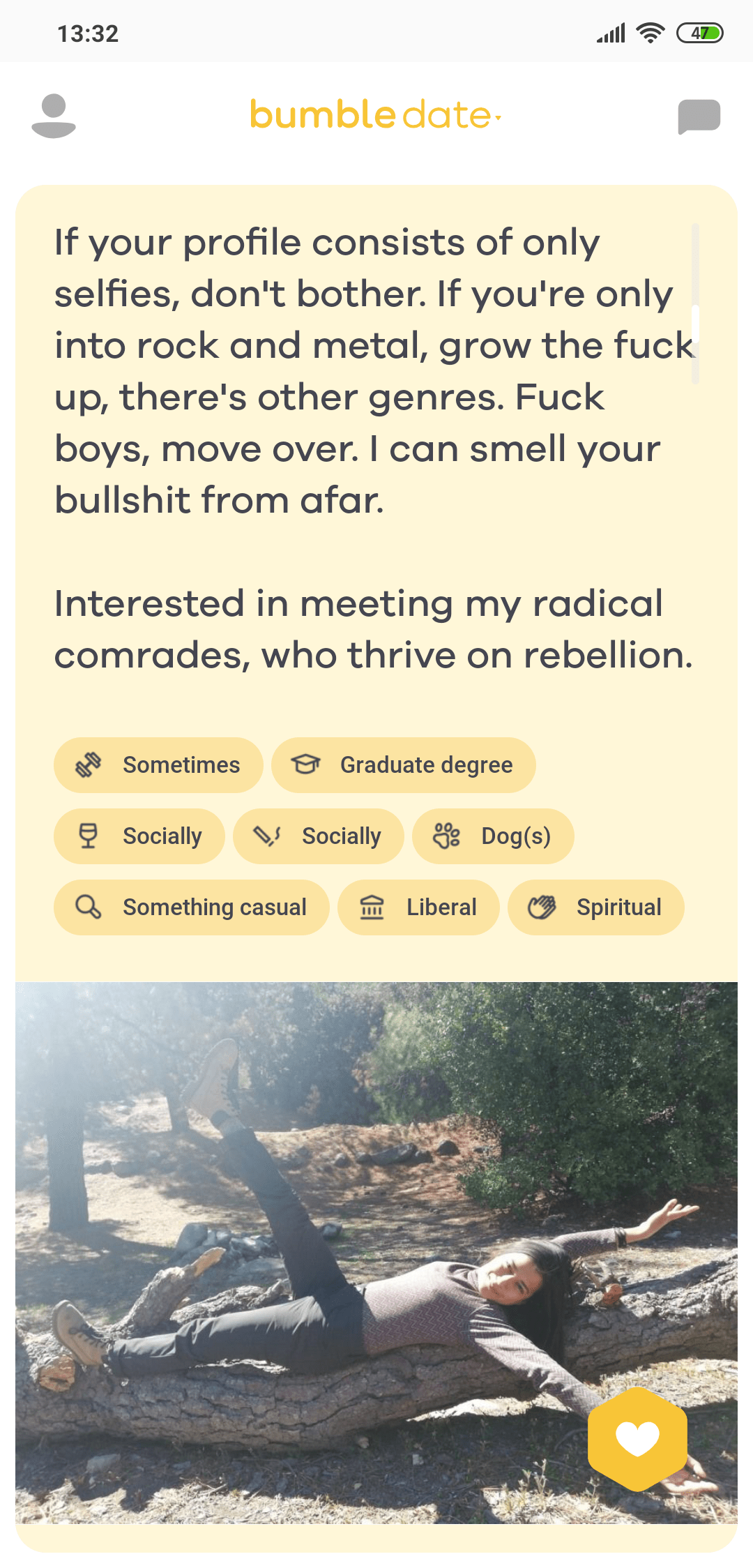 Can't tell if this is supposed to be satire.. r/Tinder