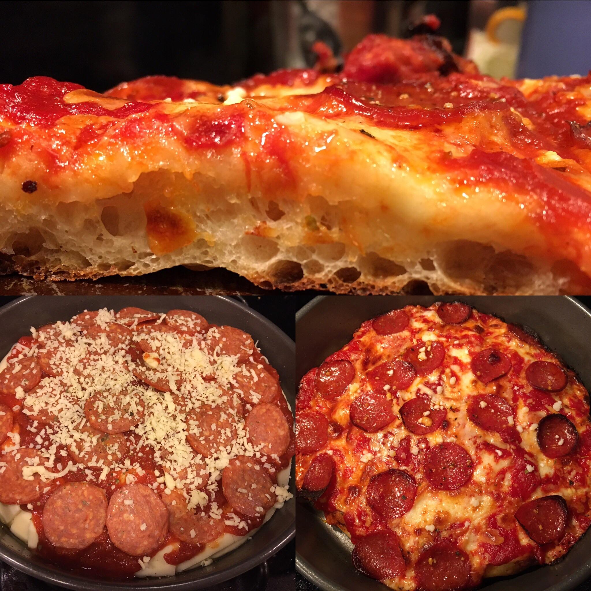 [Homemade] Detroit Style Pepperoni and Cheese Pizza. r/food