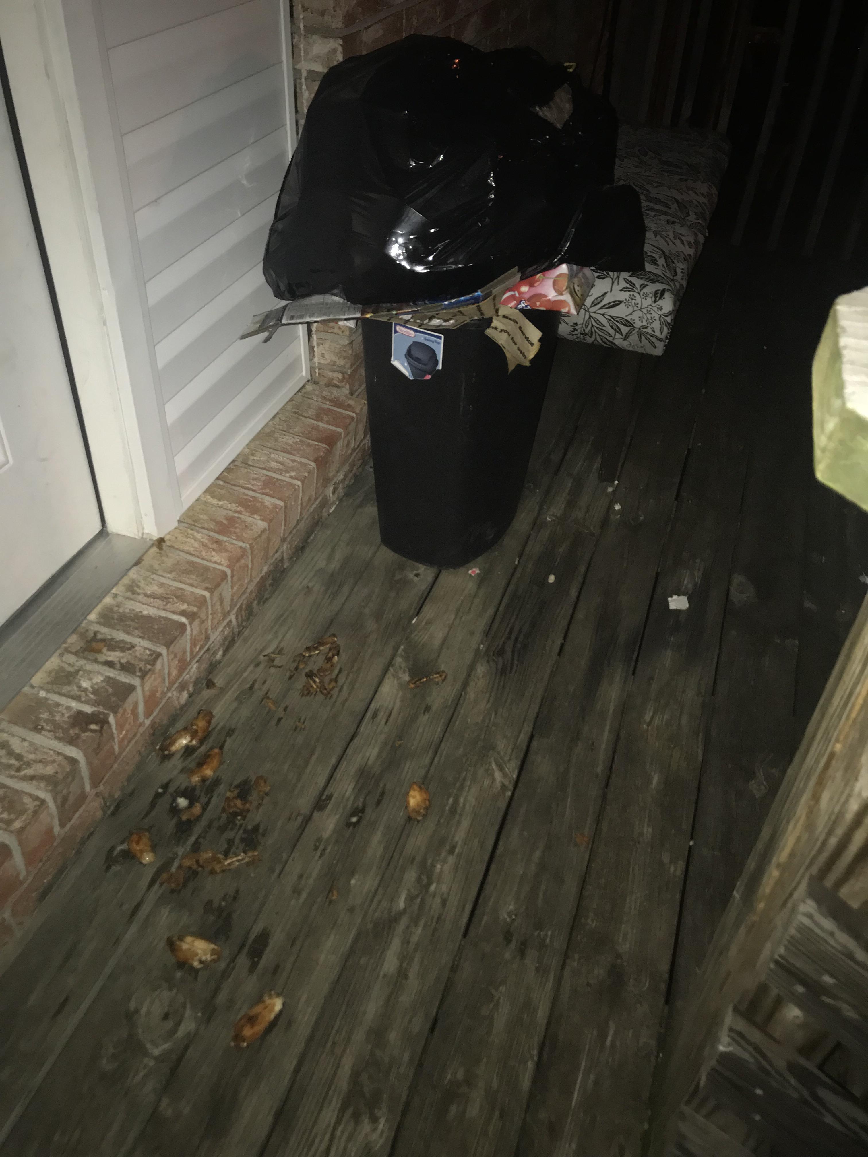 Neighbors frequently have trash and food piled up on our shared balcony