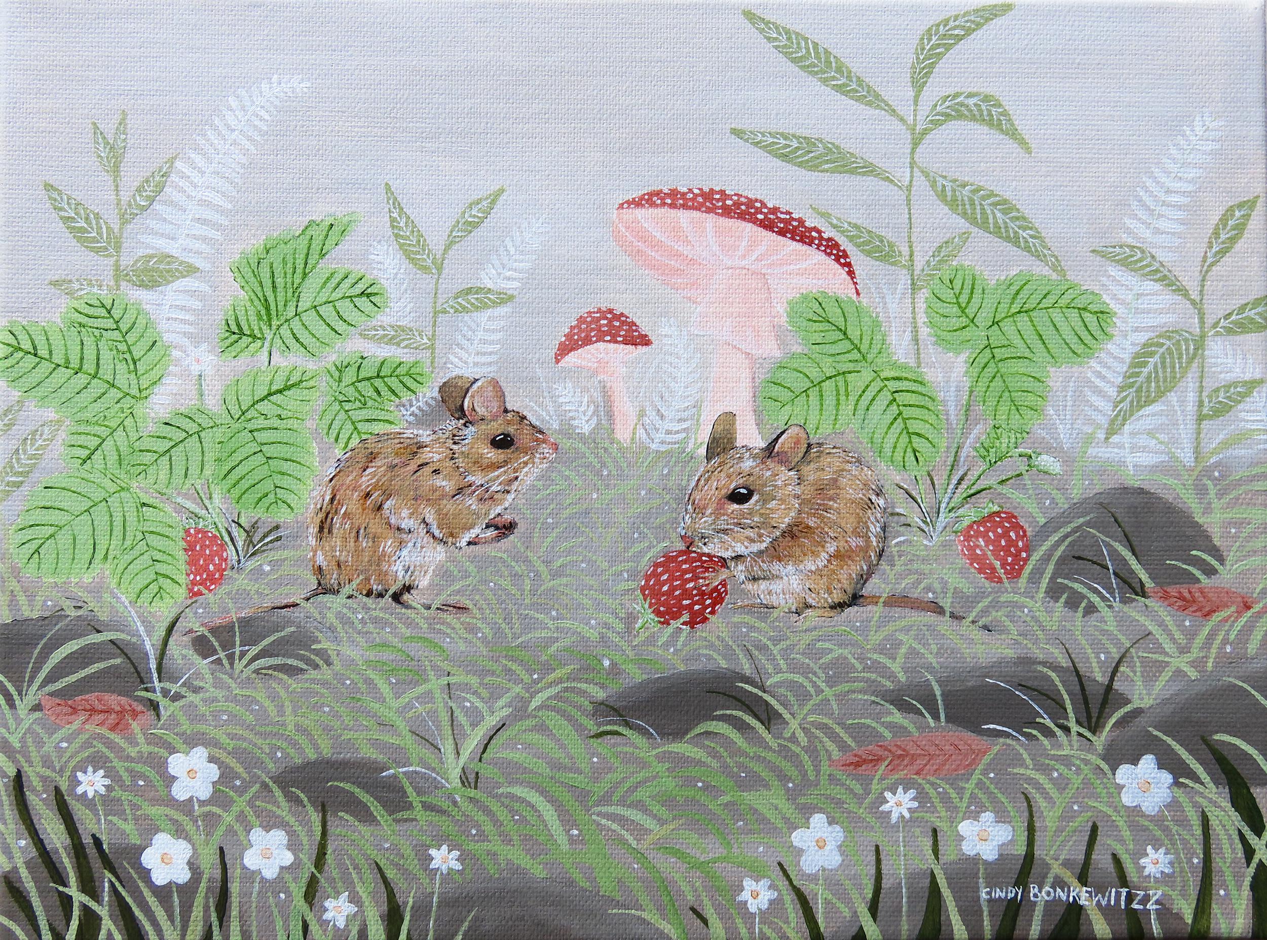 Mice by the strawberry field, me, Acrylic on canvas, 2020 r/Art