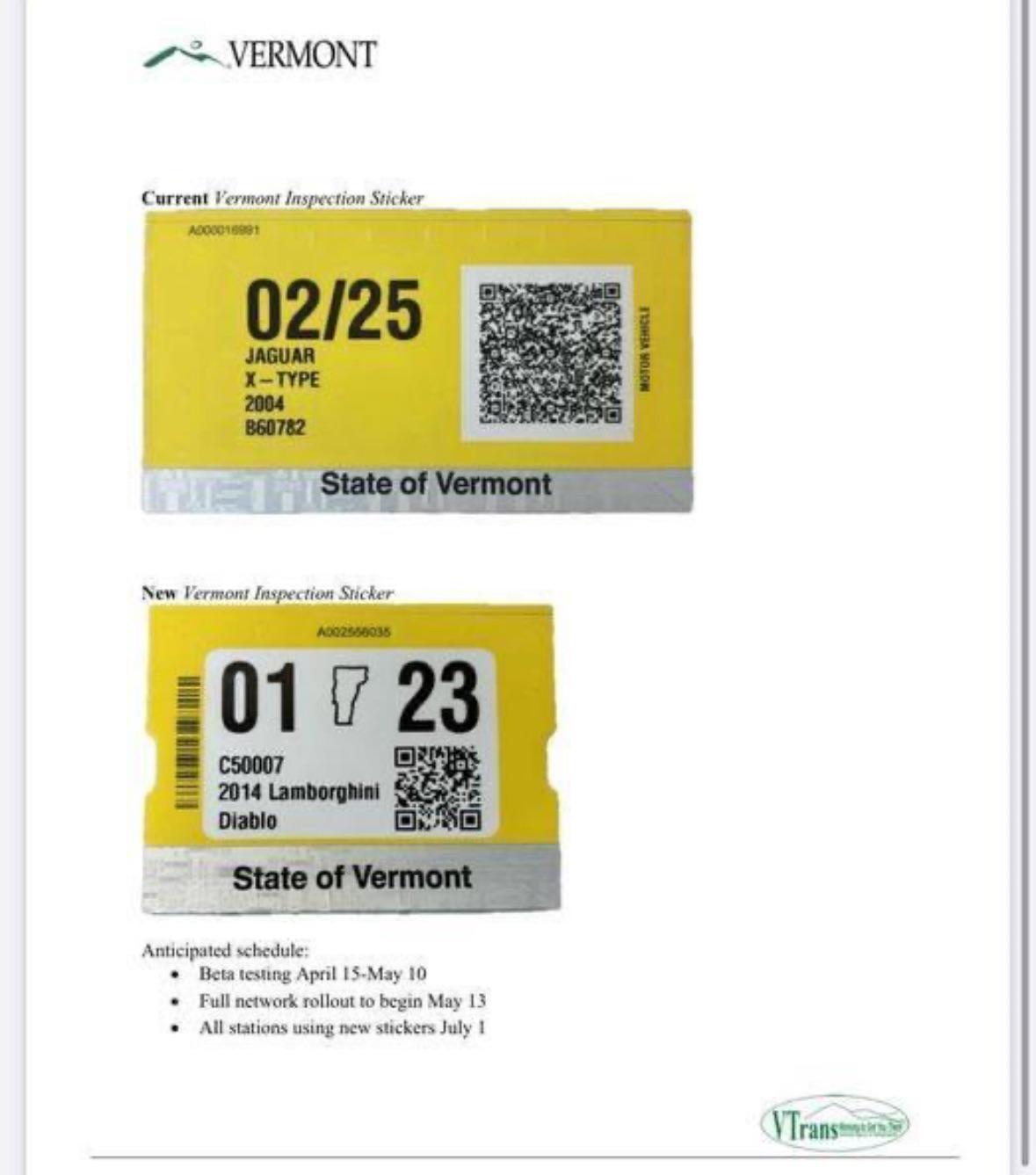 New Inspection Stickers to be Revised, Remain as Ugly as Possible r/vermont