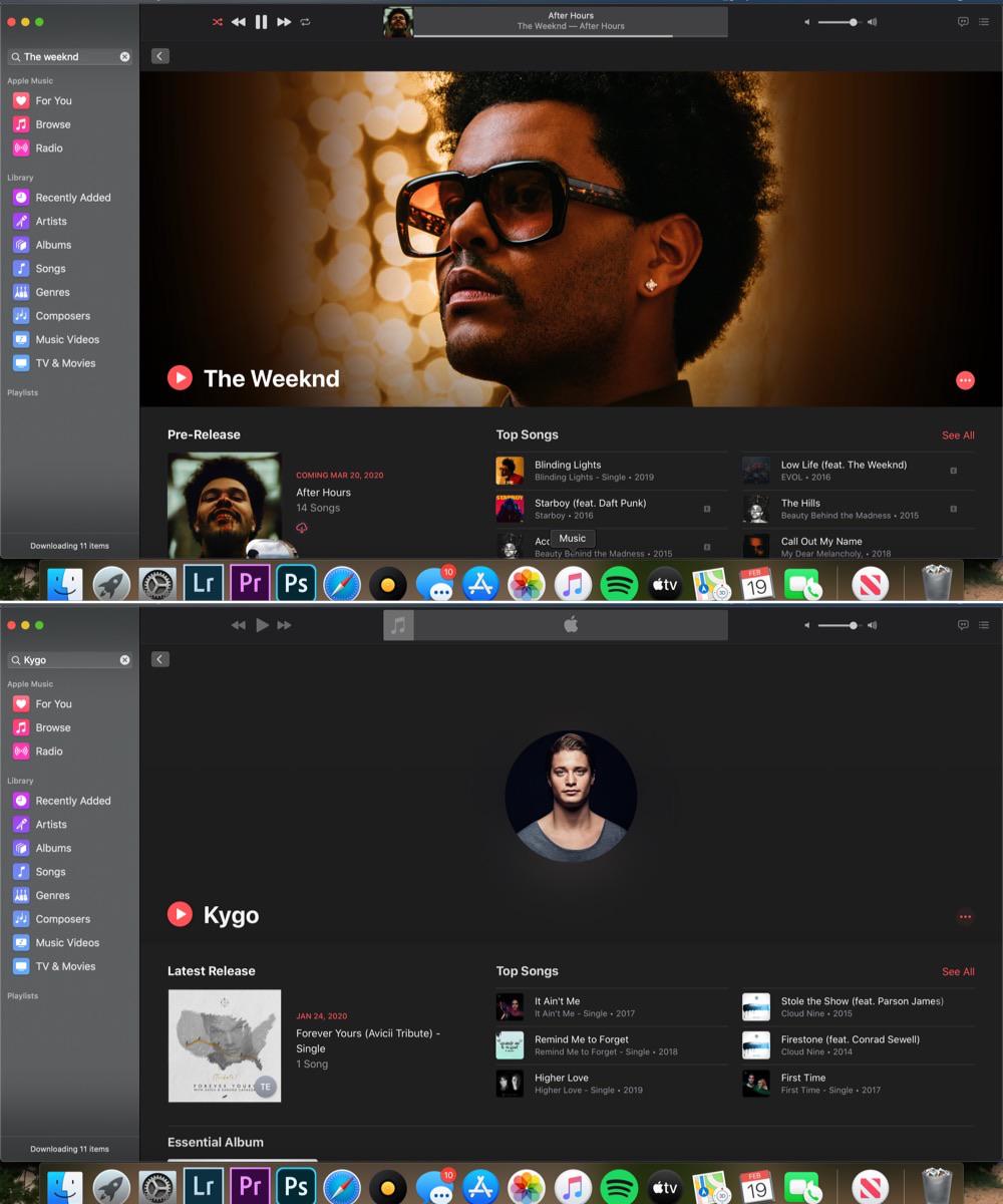 Any idea of why some artist profile pictures are now bigger than some