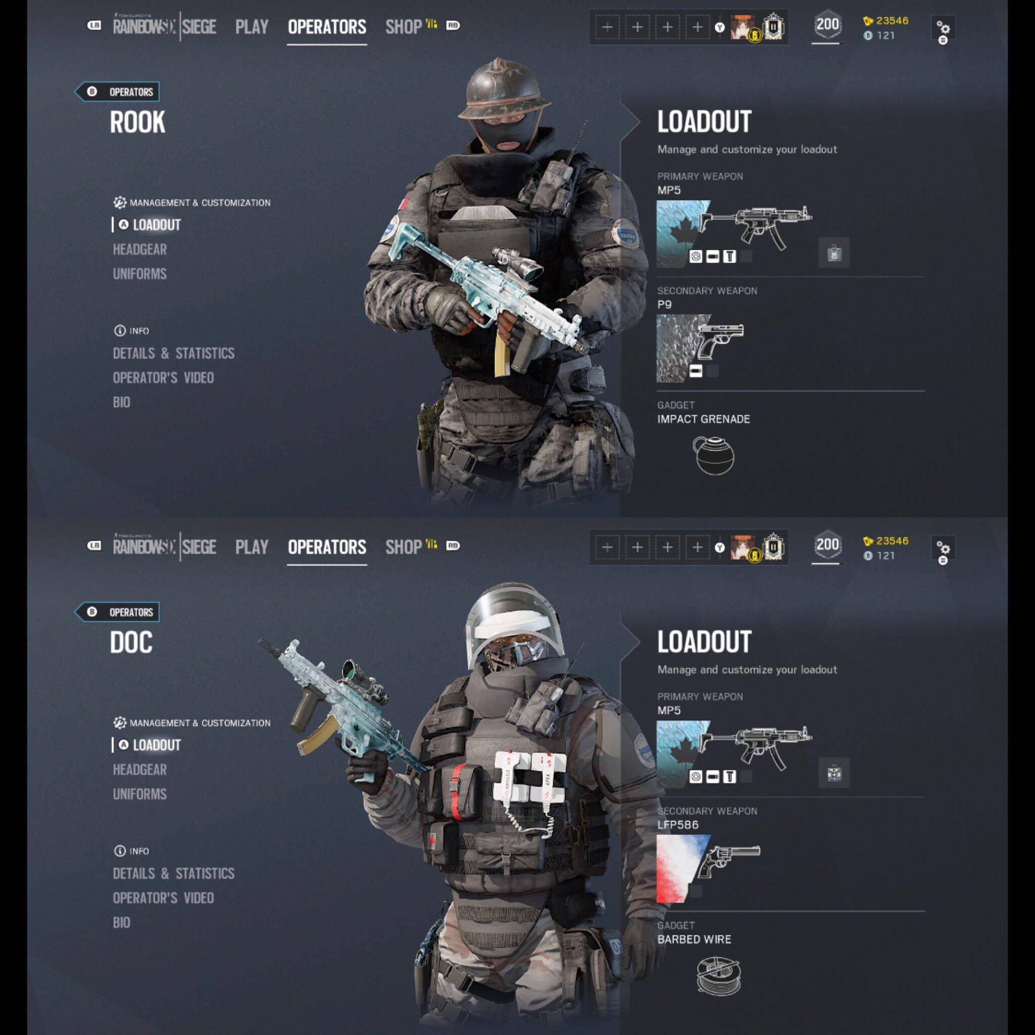 Rook/Doc Loadout r/Rainbow6