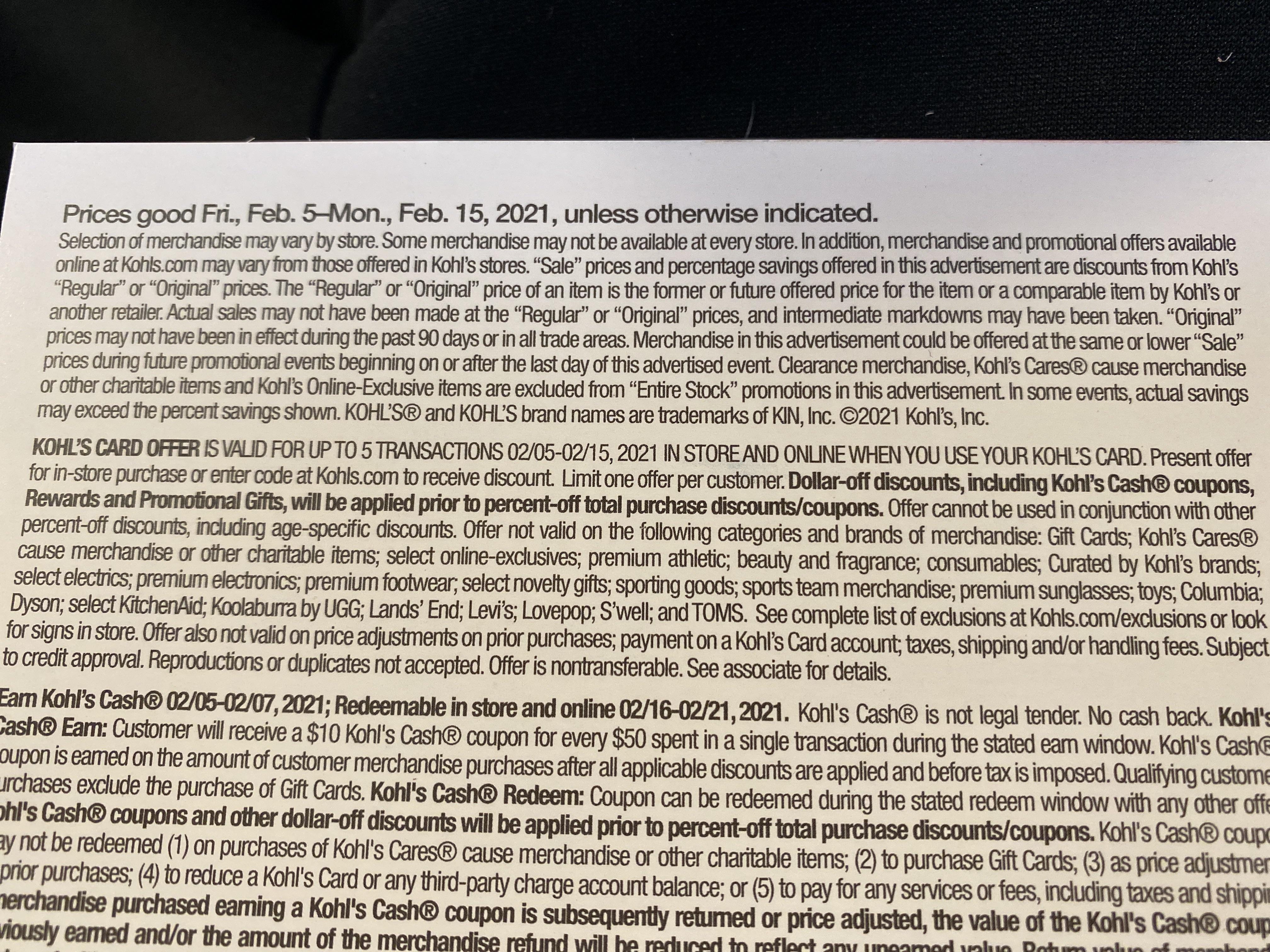 Kohls card coupons changed to 5 uses r/employedbykohls