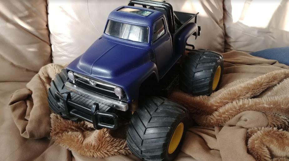 I cleaned up and repainted an old 90's Radio Shack monster truck I had