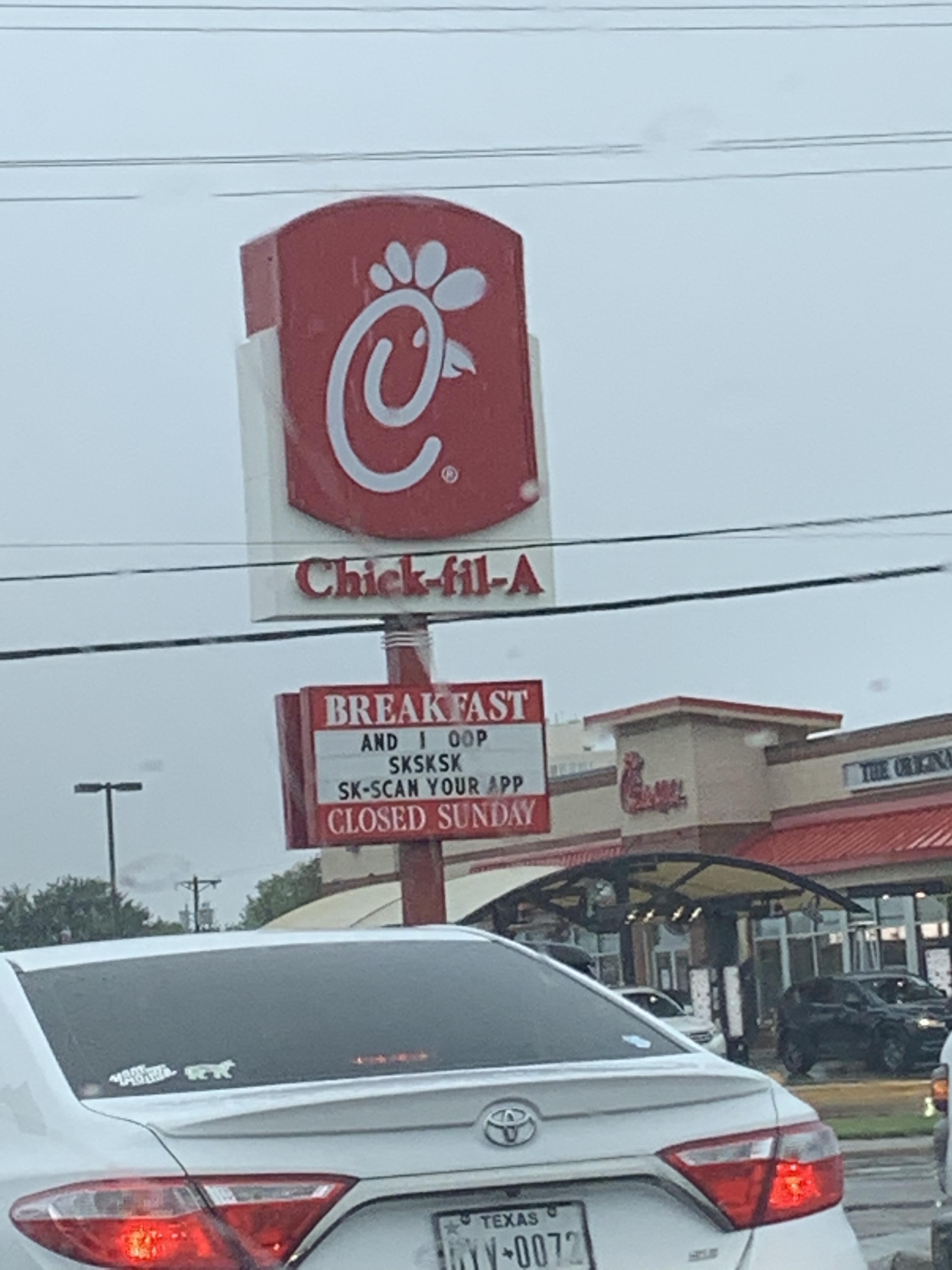 ChickFilA, you were supposed to be God’s chicken. r/funny