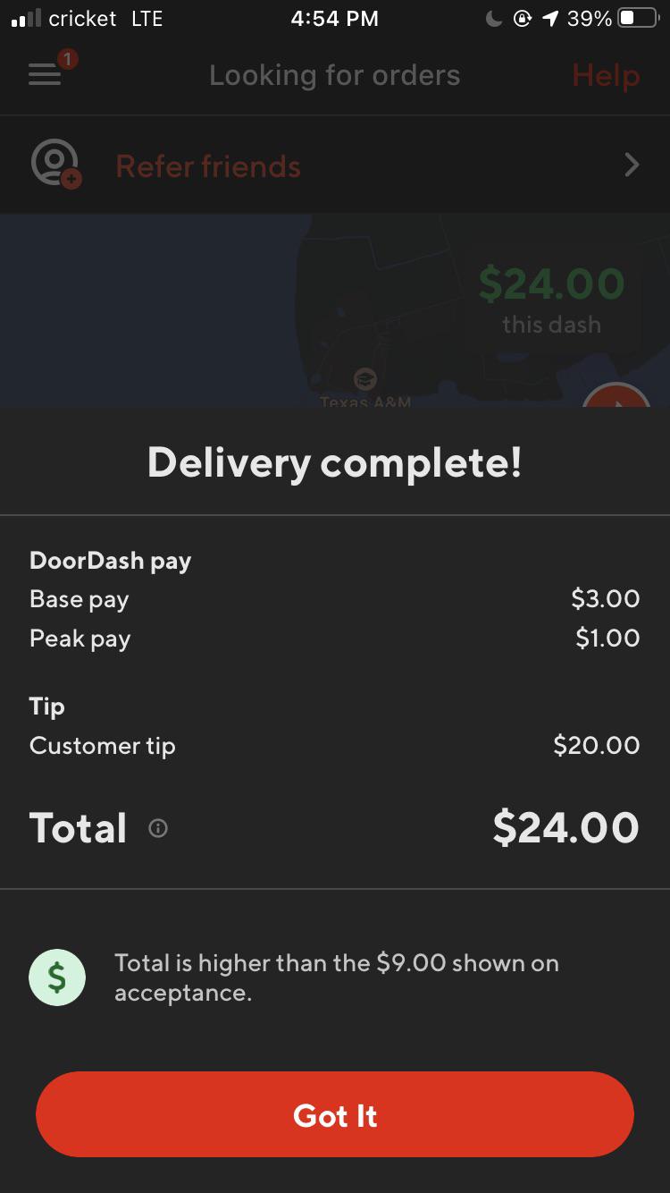 Advice on a delivery I made doordash
