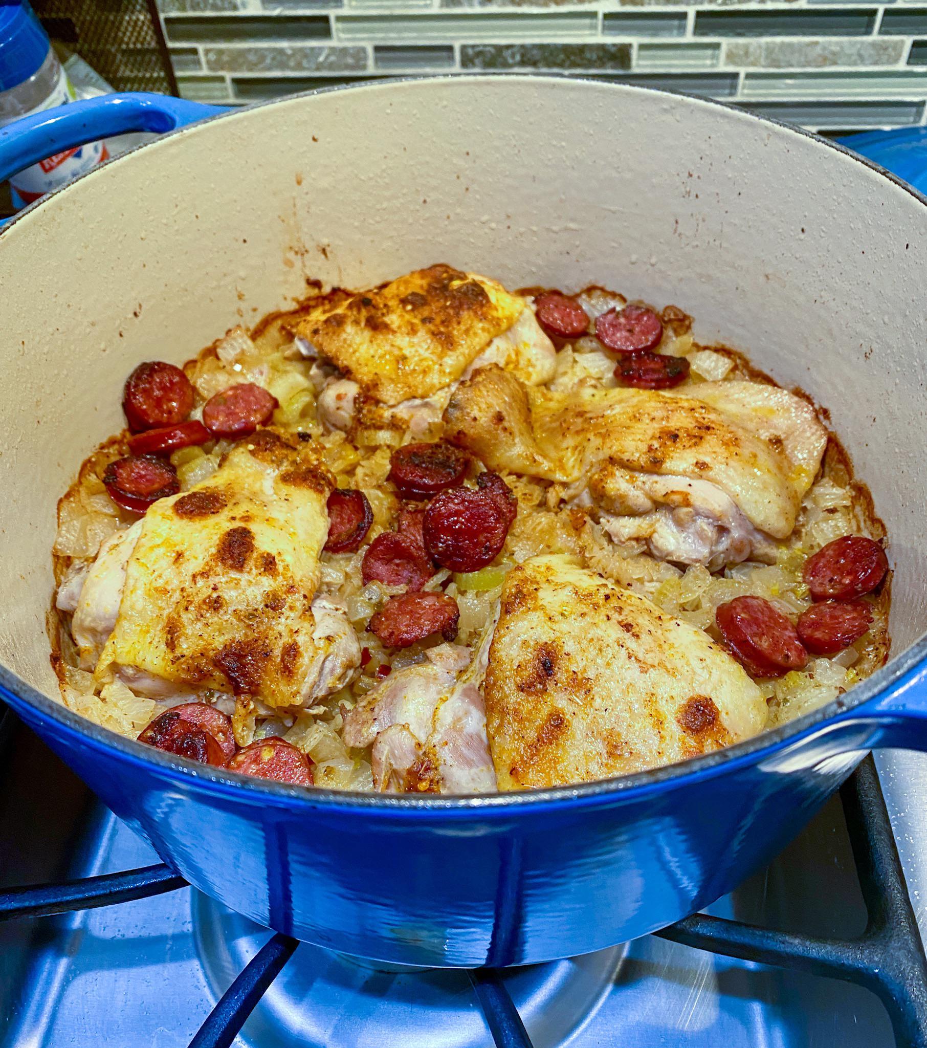 Chicken with dirty rice r/DutchOvenCooking