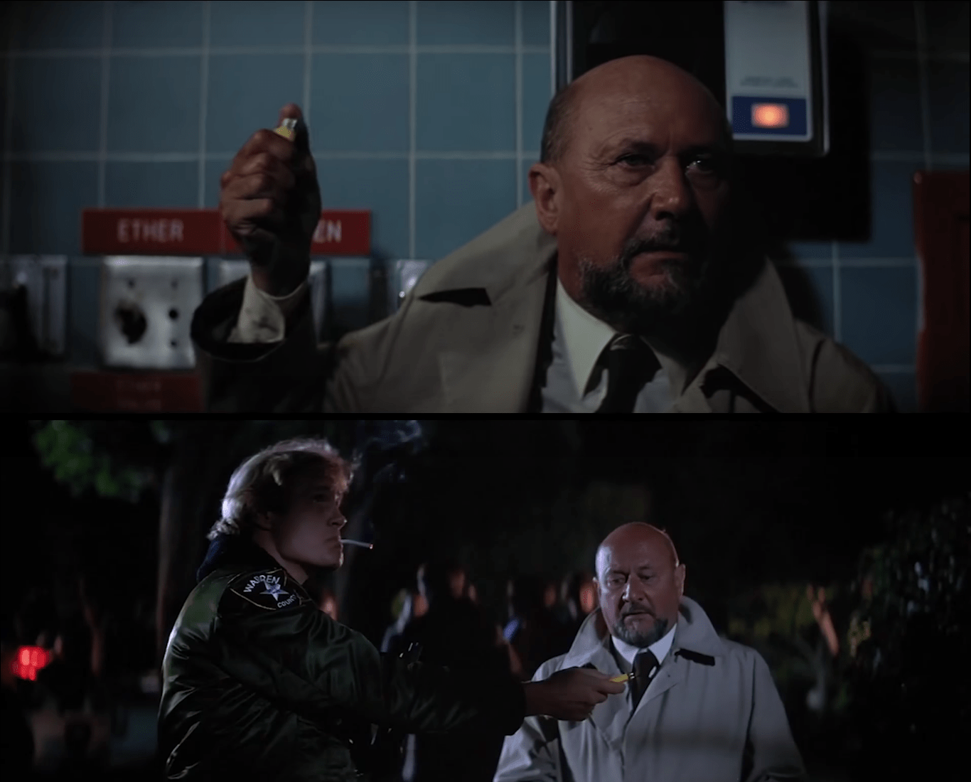In Halloween II (1981) the lighter Dr. Loomis used against Michael