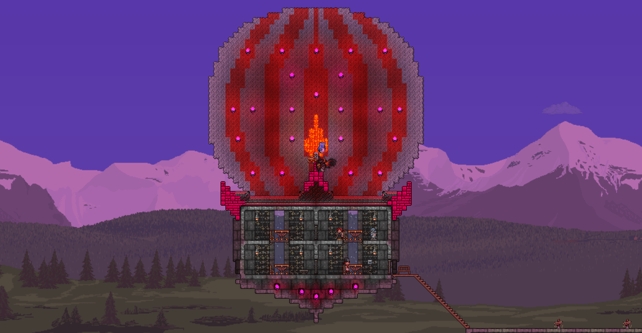 My first balloon NPC house building in my calamity world r/Terraria