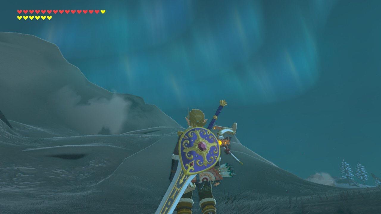 [BOTW] A clear night over the snow. Was hopping around Shrine hunting