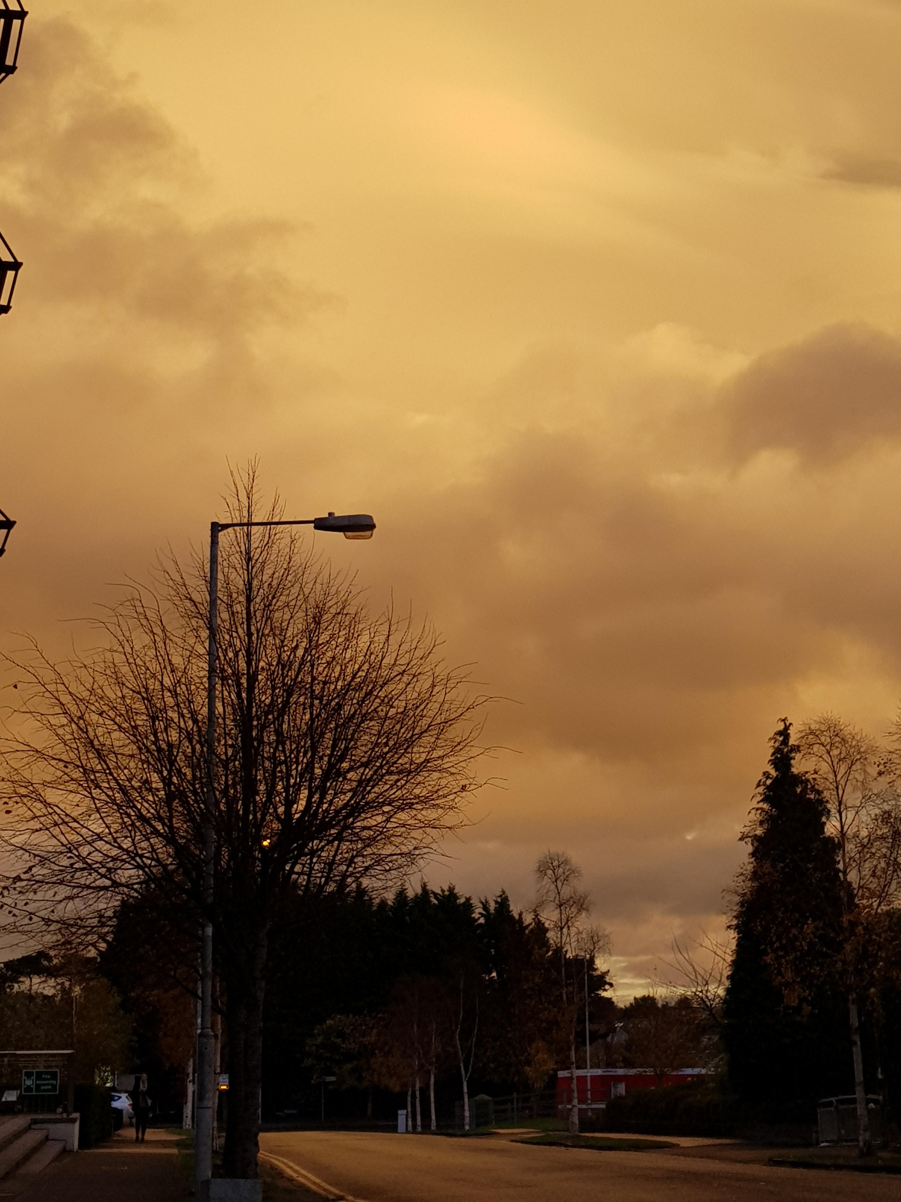 Beautiful yellow sky this morning in the Dublin area. ireland