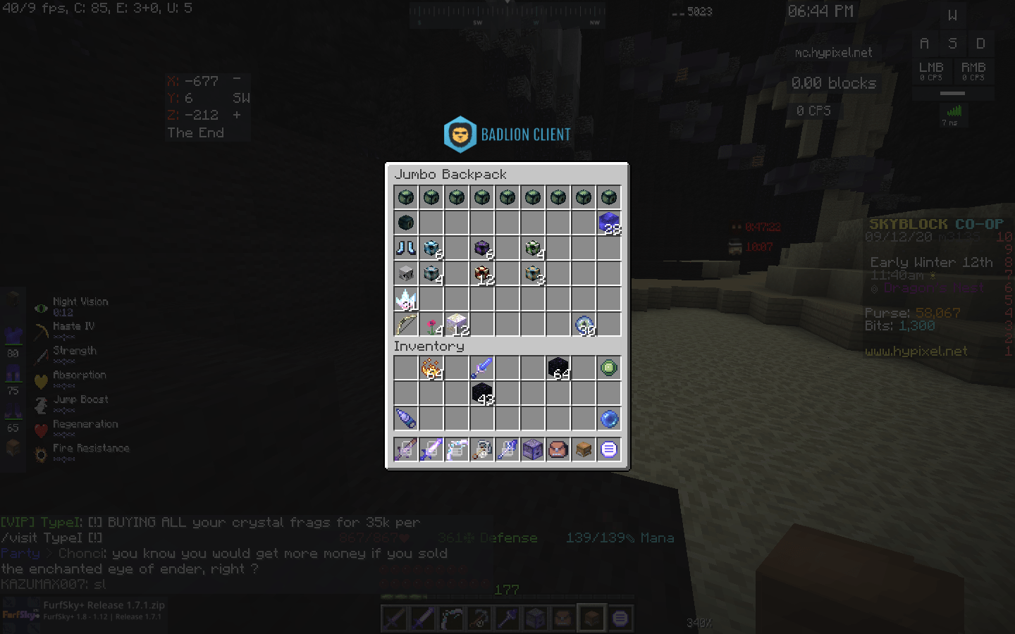 what i got from farming zealots non stop for 9 hours r/HypixelSkyblock