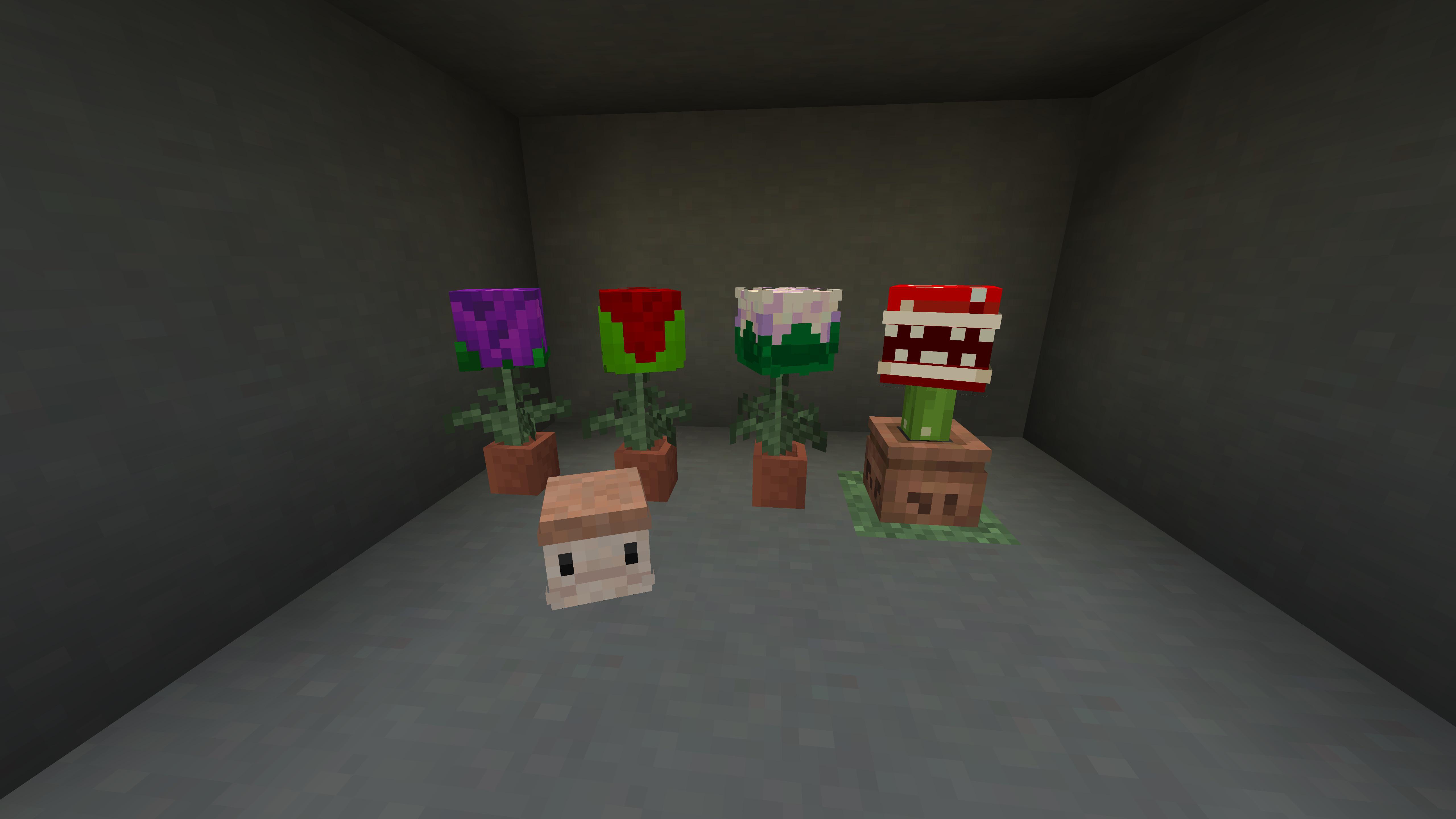 Some Cute Plants My Girlfriend Made :)) Also Made Her A Piranha Plant ^^ : Detailcraft