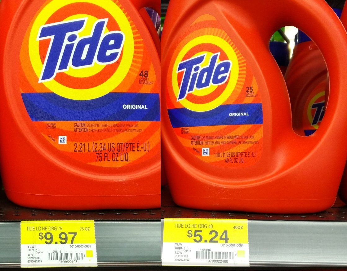 The larger quantity isn't always the best deal. In this case you save