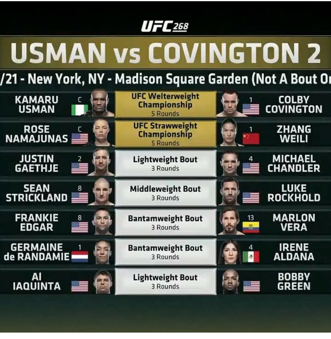 UFC 268 main card 🔥 r/ufc