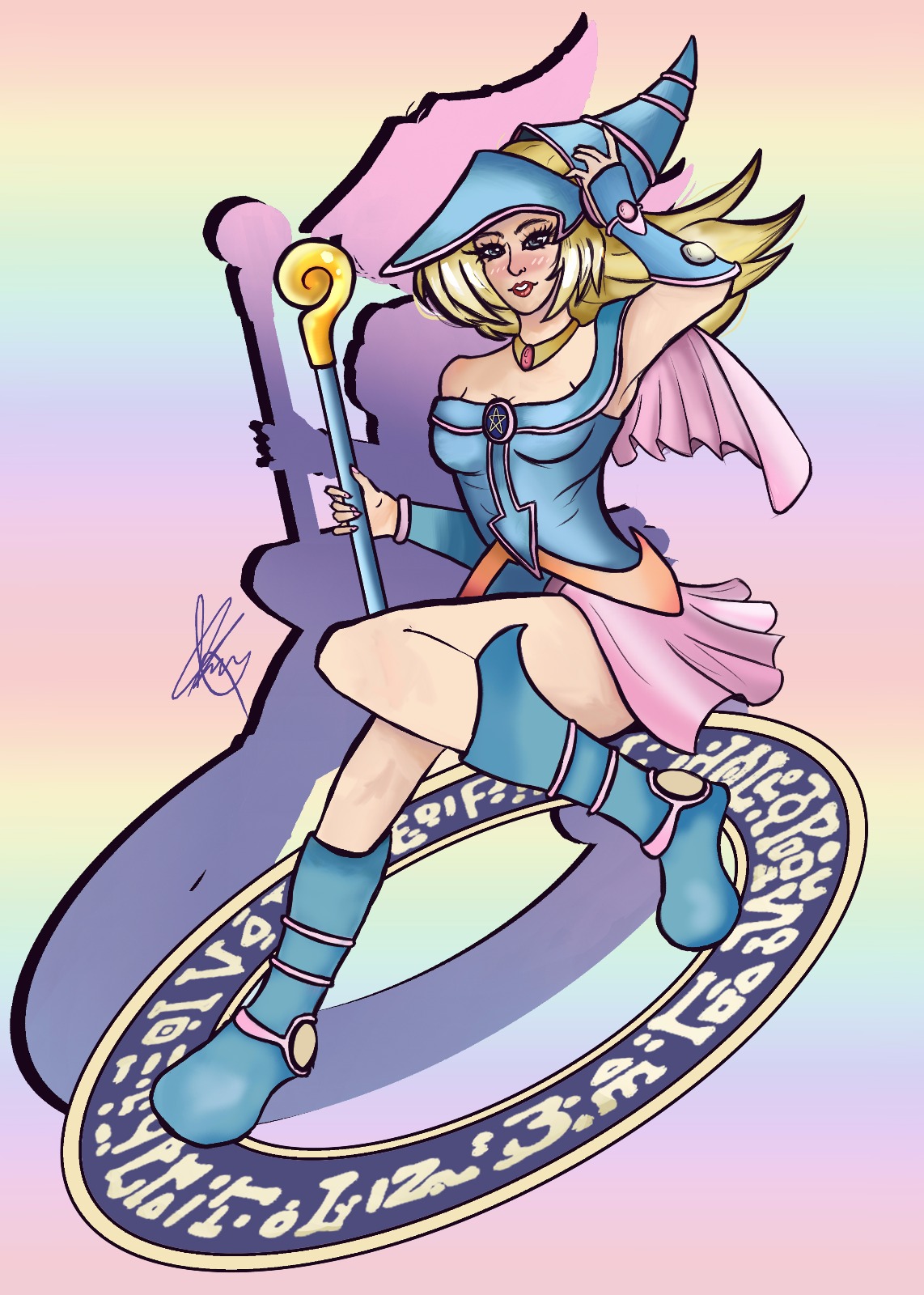 Dark Magician Girl fanart by me! yugioh
