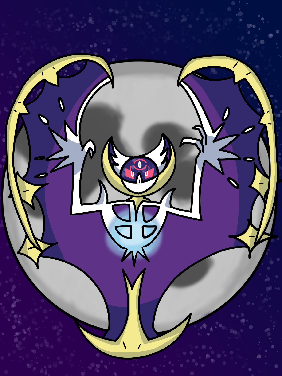 Lunala drawing I did r/pokemon