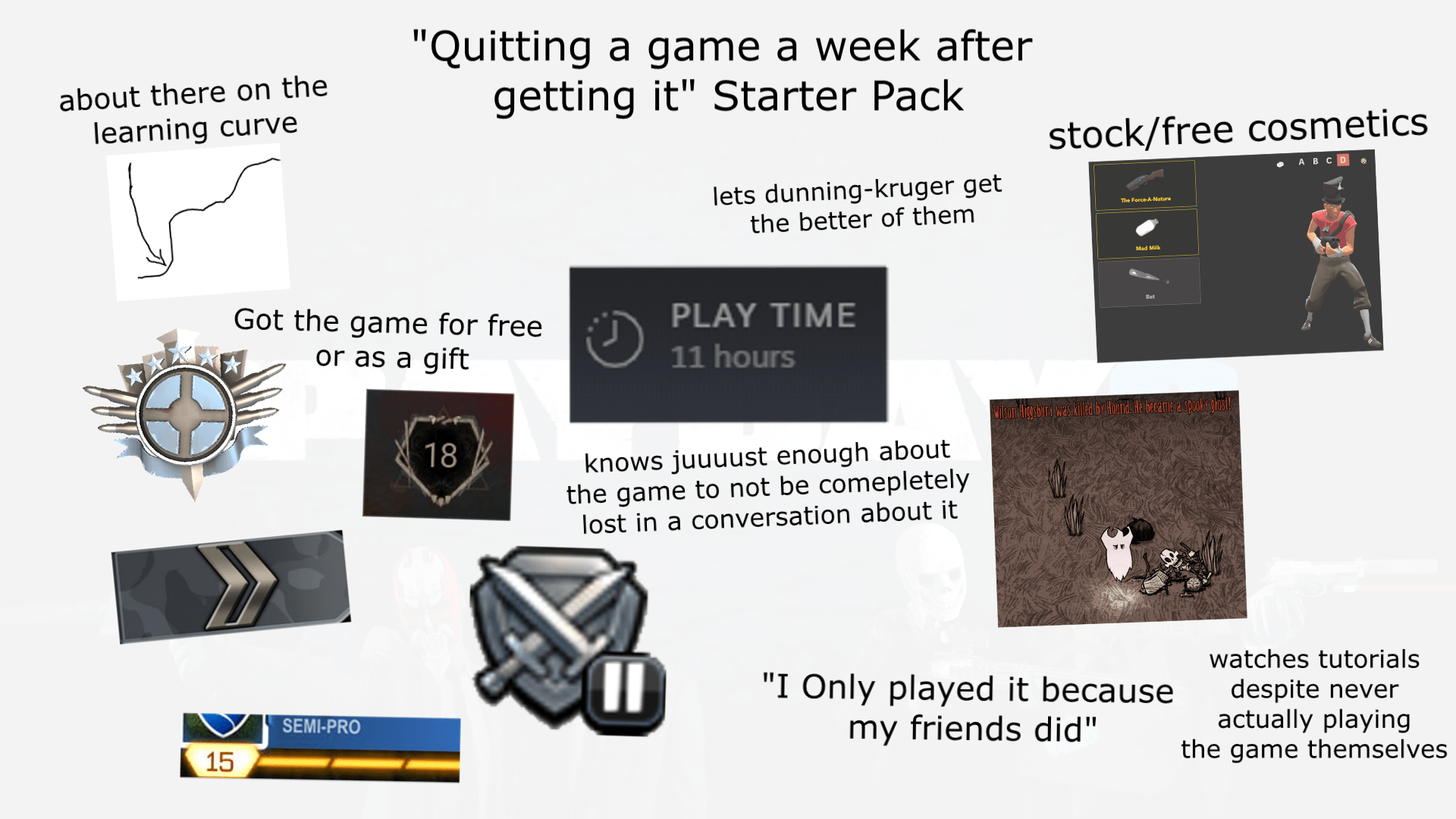 Quitting a Game a Week After Getting It Starter Pack r/starterpacks