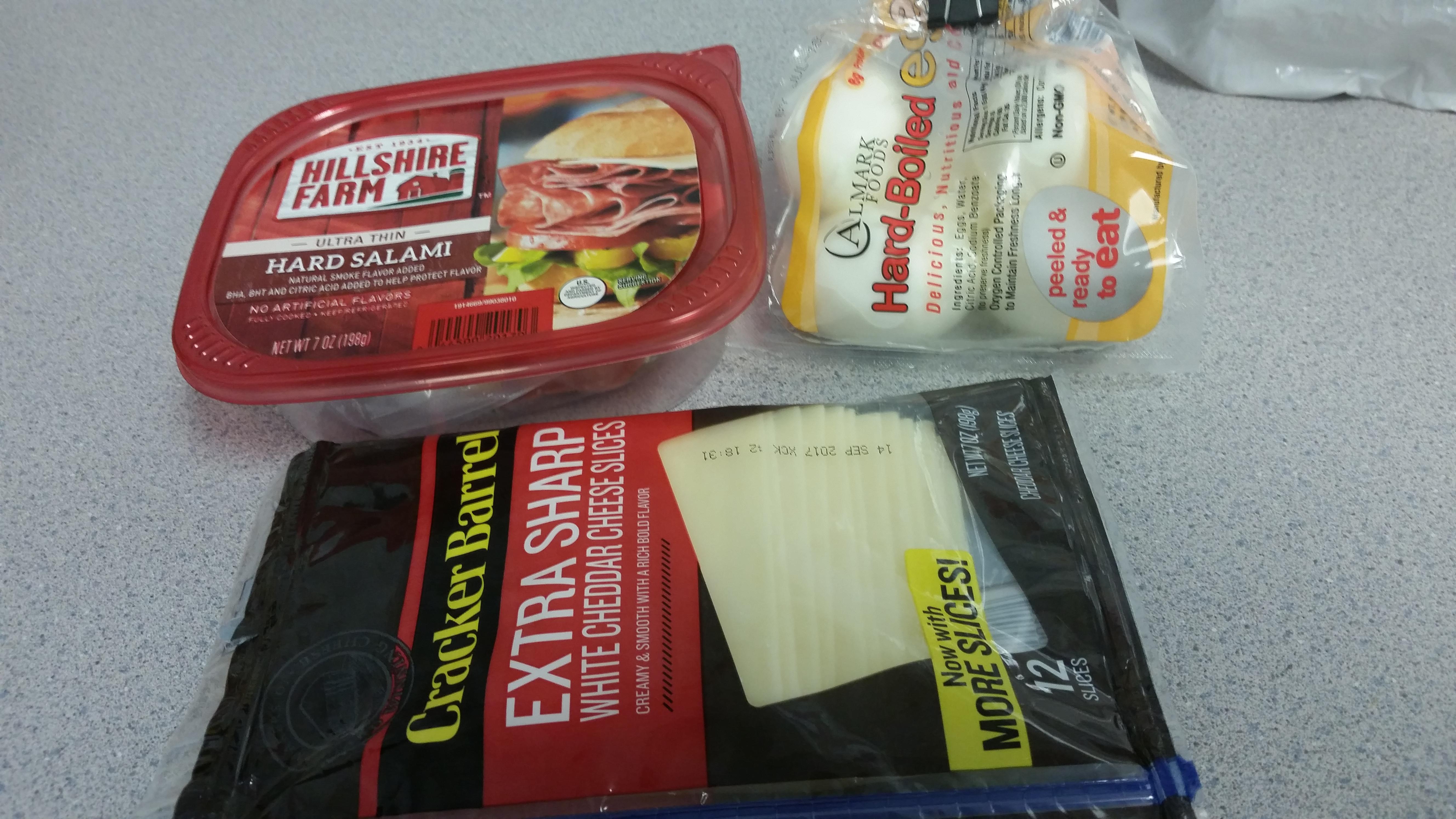 Zero carb day. 1 serving (3 slices of salami, 1 slice of cheese, 1 egg