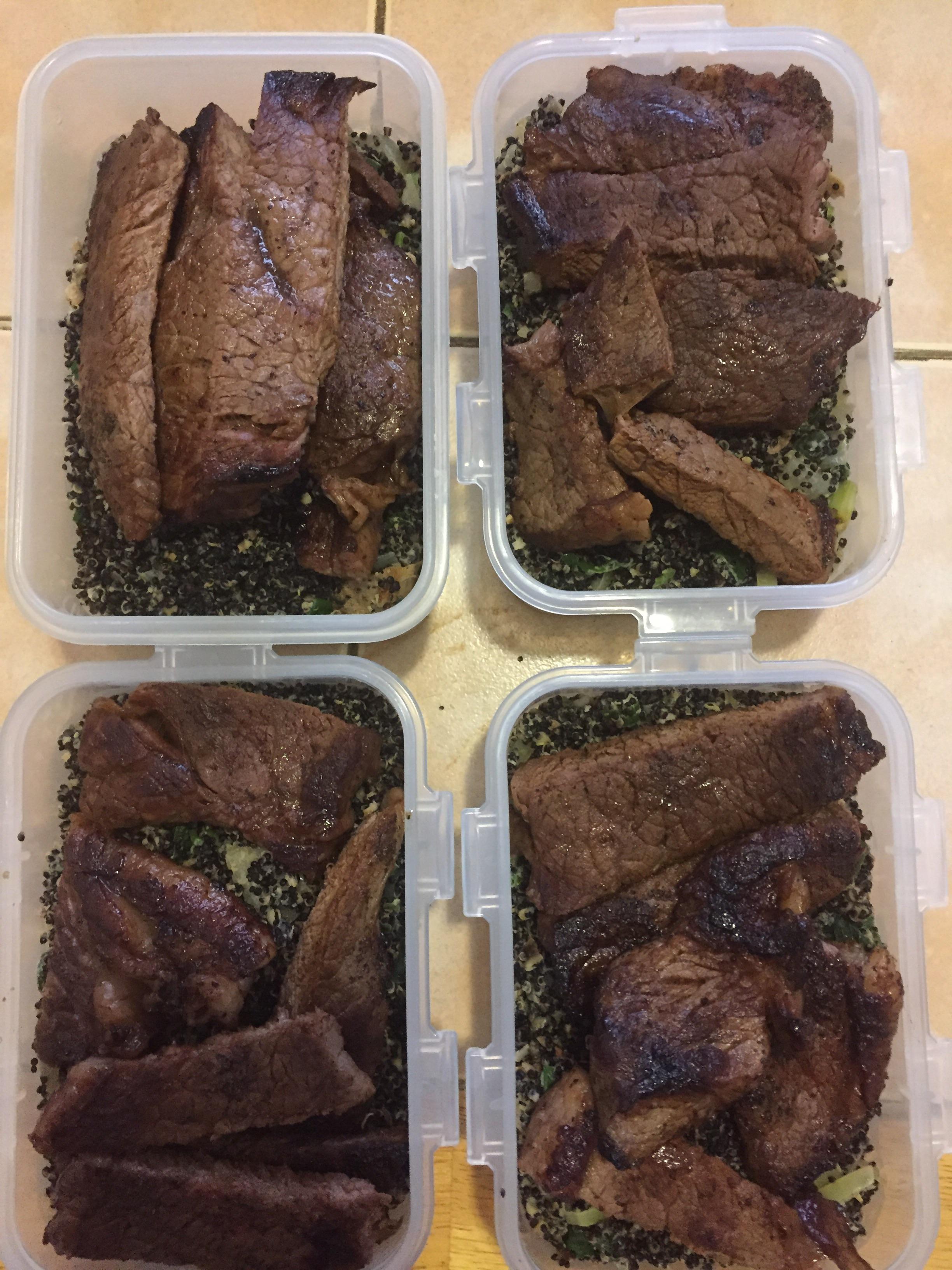 MonThurs lunch meal prep! Black quinoa(omg so expensive) "fried rice