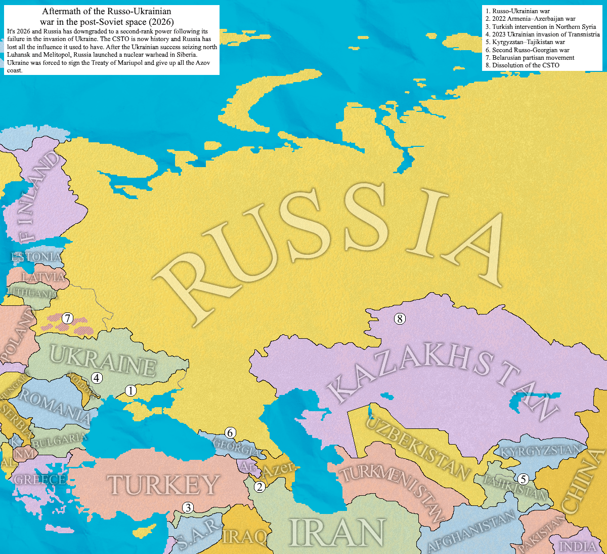 Aftermath of the RussoUkrainian war in the postSoviet space (2026) r/imaginarymaps