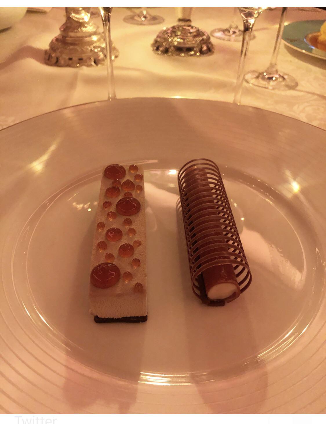 Banana prepared two ways with caramel and yoghurt The Ritz, London