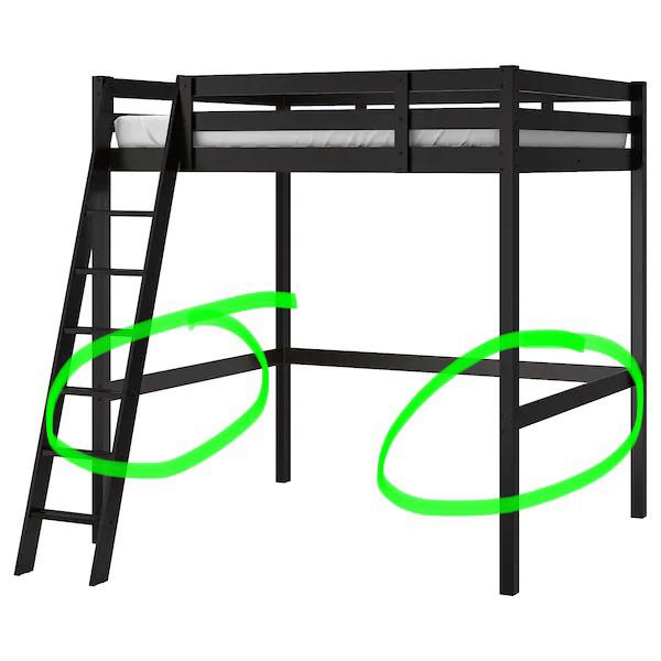 I need geniuses to advice me on hacking a stora loft bed r/ikeahacks