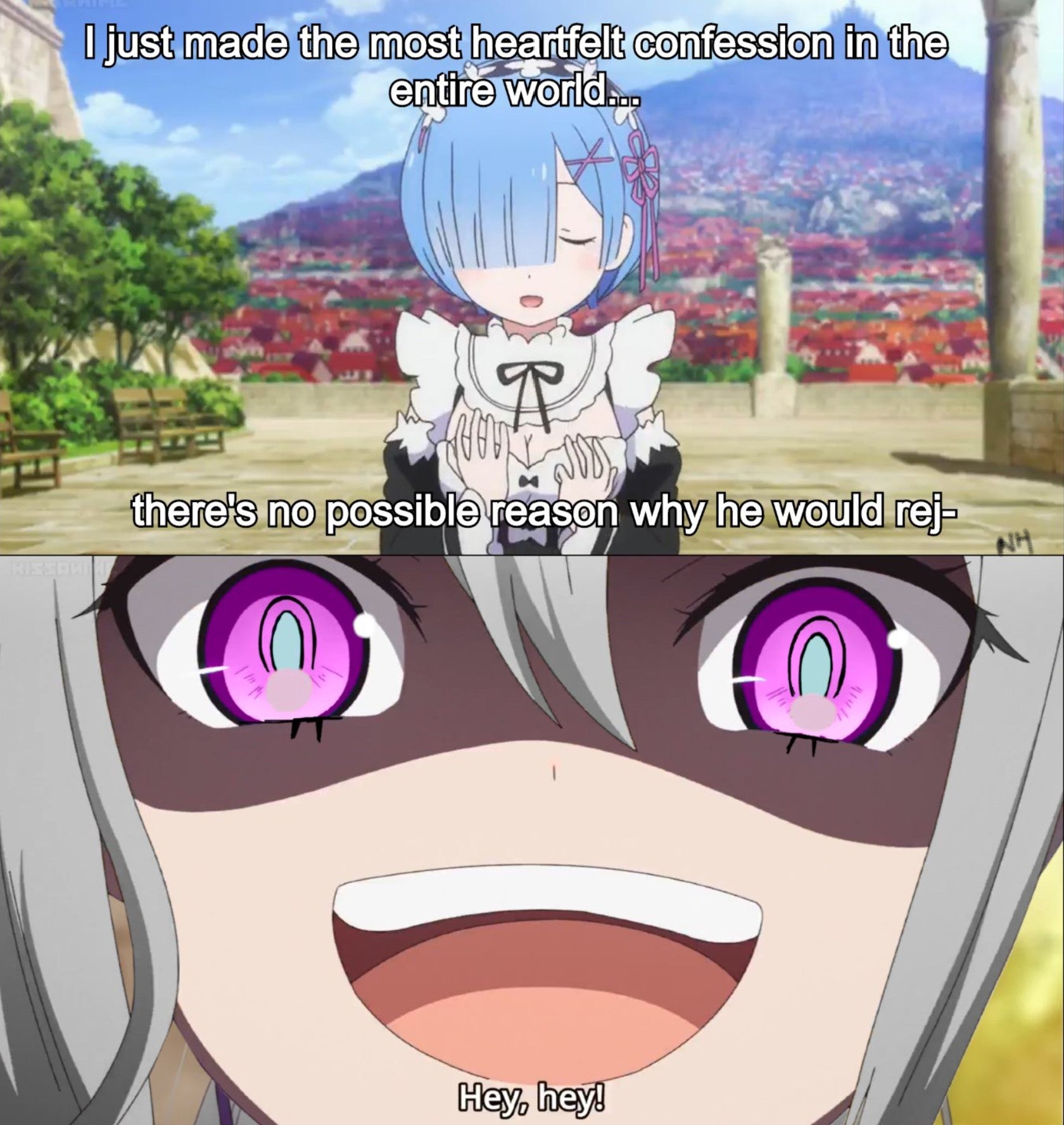 He loves the both of them regardless, so it's ok![Meme] r/Re_Zero