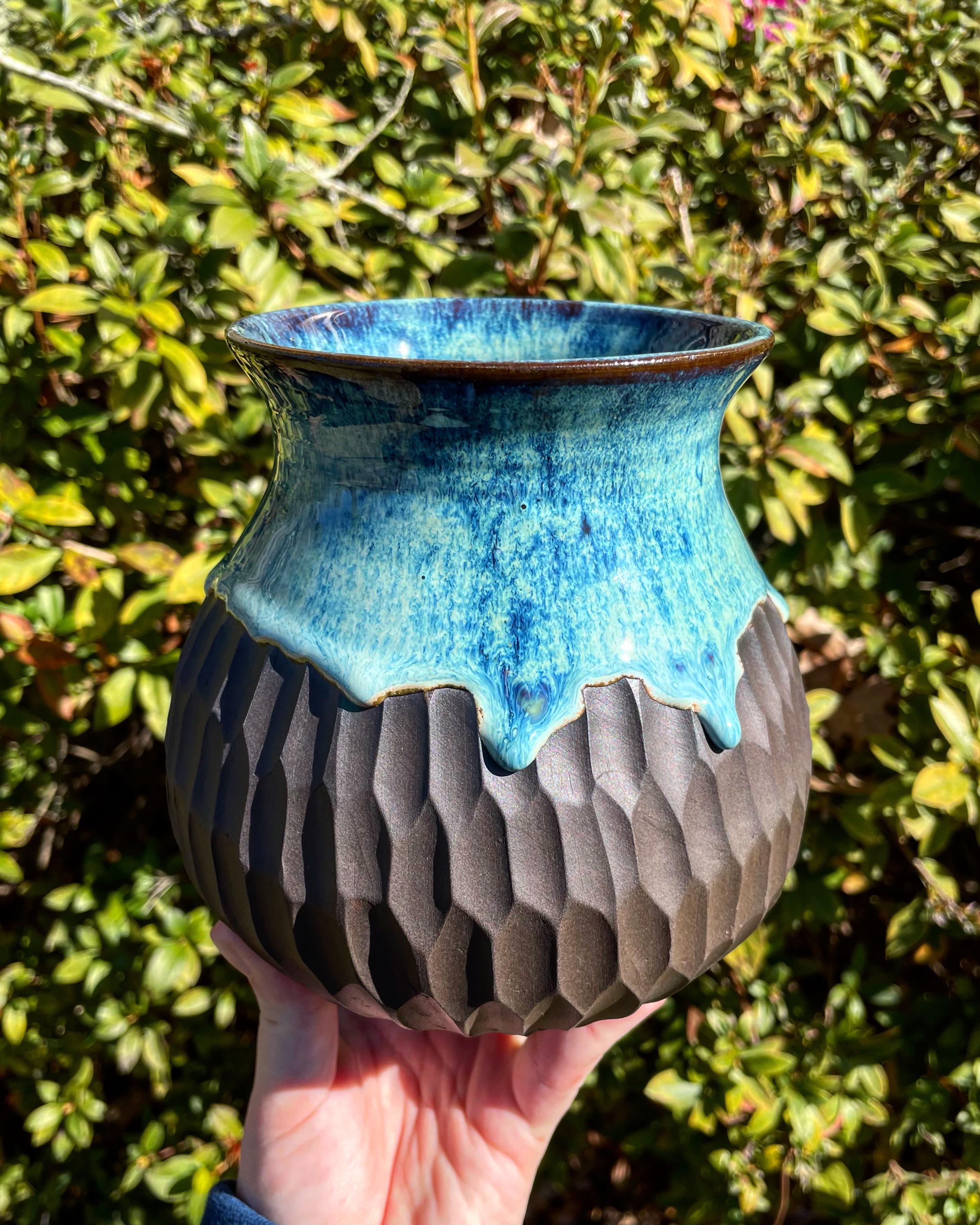 Black Sand Beach Vase, Me, Clay/Glaze, 2021 r/Art