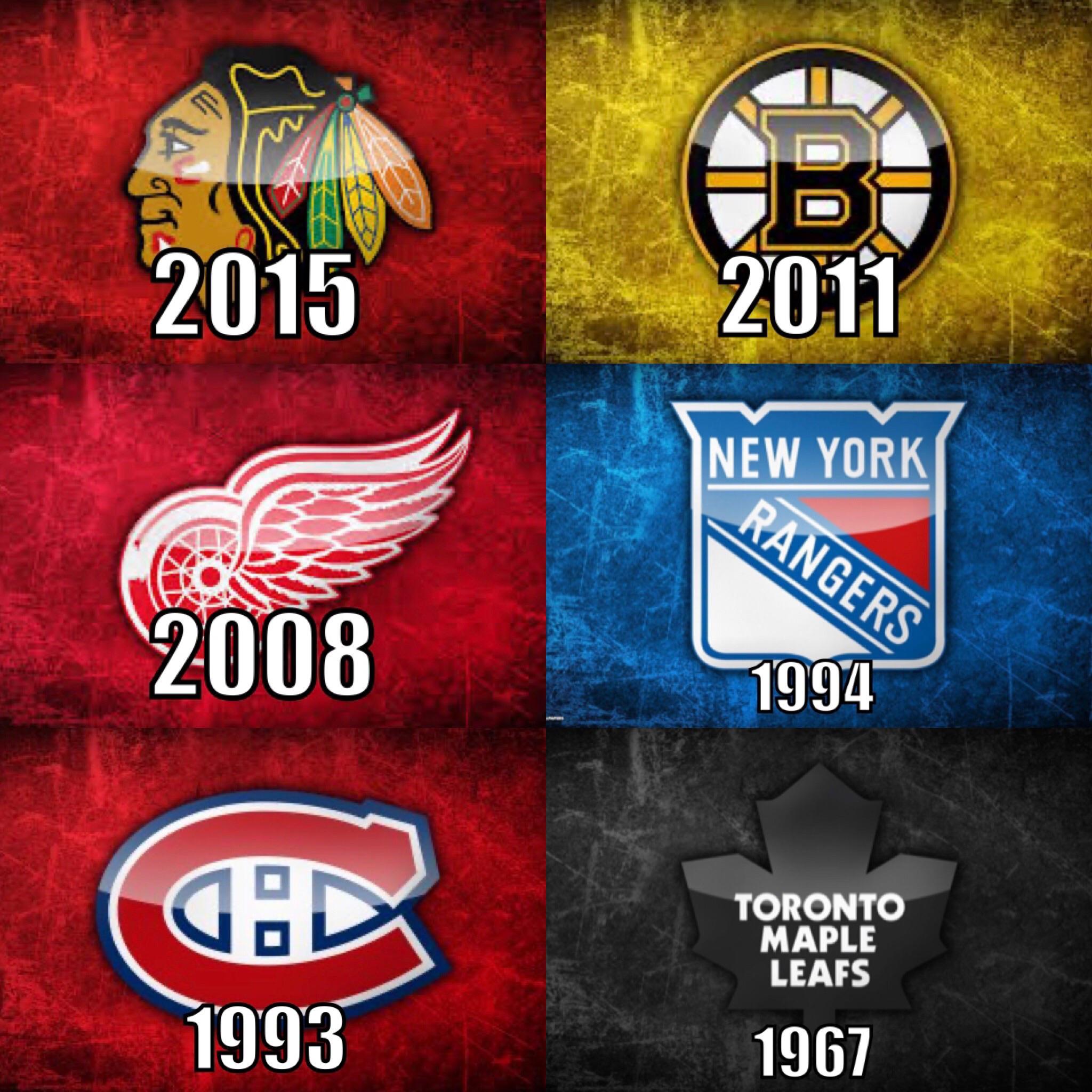 Each of the original 6 teams’ last Cup. r/nhl