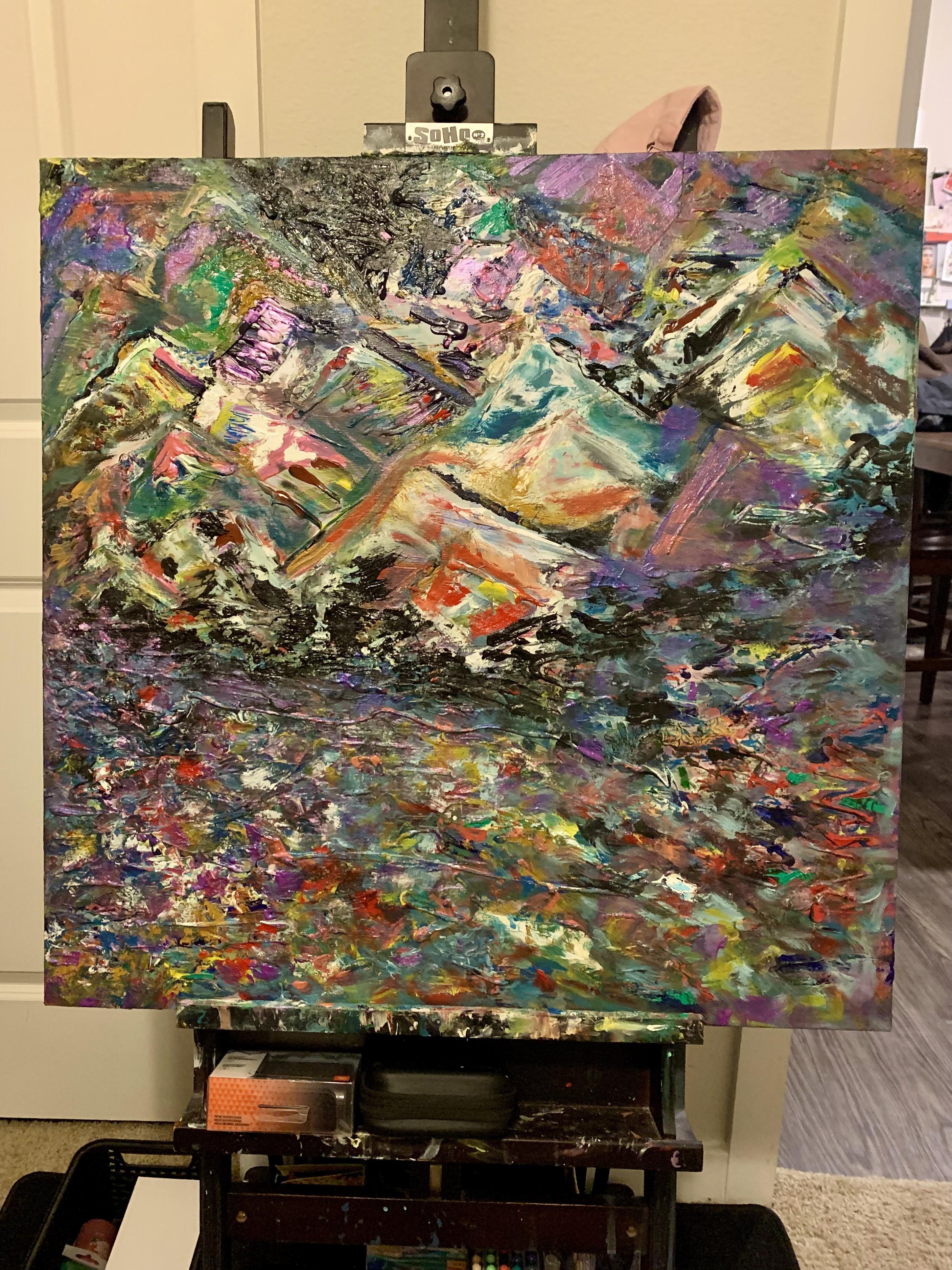 Sublime draft 5, Me, water soluble oil paints, iridescent acrylic