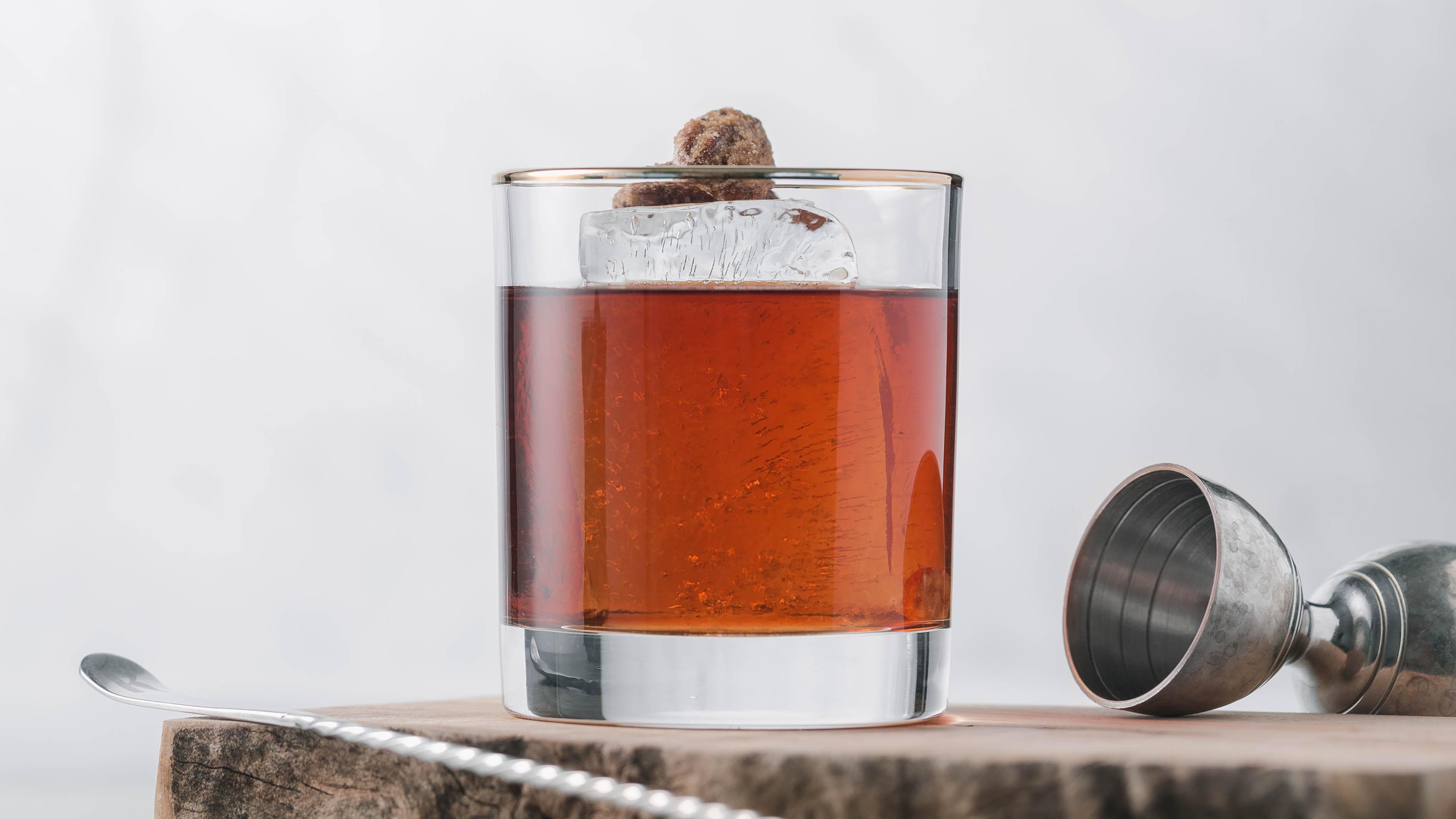 Bourbon, Campari, Punch Abruzzo, Orange bitters and Homemade praline