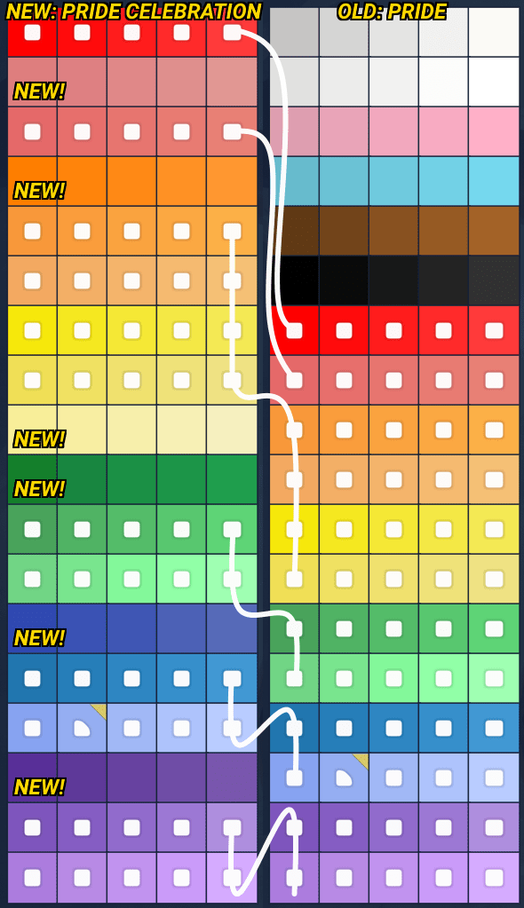 In case you missed the old Pride color pack, 6/9 (nice) of the colors